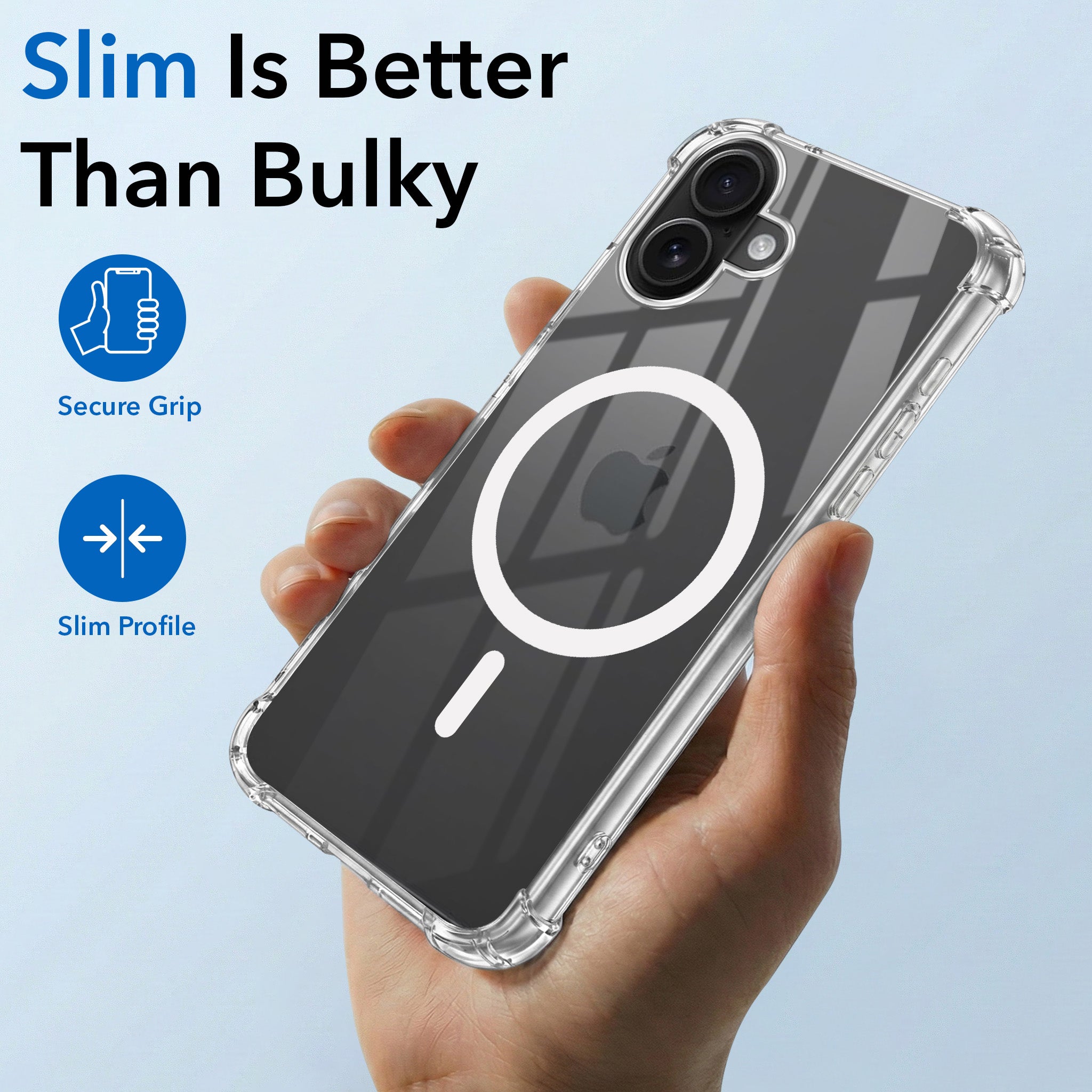 For Apple iPhone 16 Plus Back Cover Shockproof Crystal-Clear (Magsafe Wireless Support | Drop & Camera Protection | Hard Polycarbonate)
