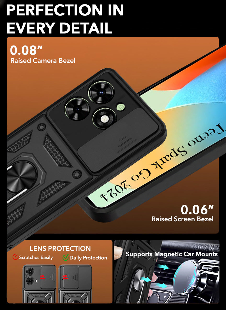 For Tecno Spark Go 2024 Back Cover Case (Hybrid Dual Armor Polycarbonate)