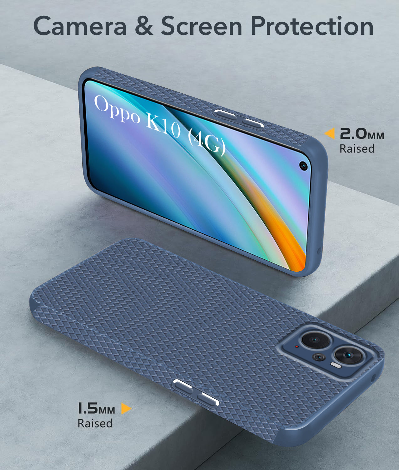 For Oppo K10 Back Cover Case (Liquid Silicone | Side Grip | Camera Protection)