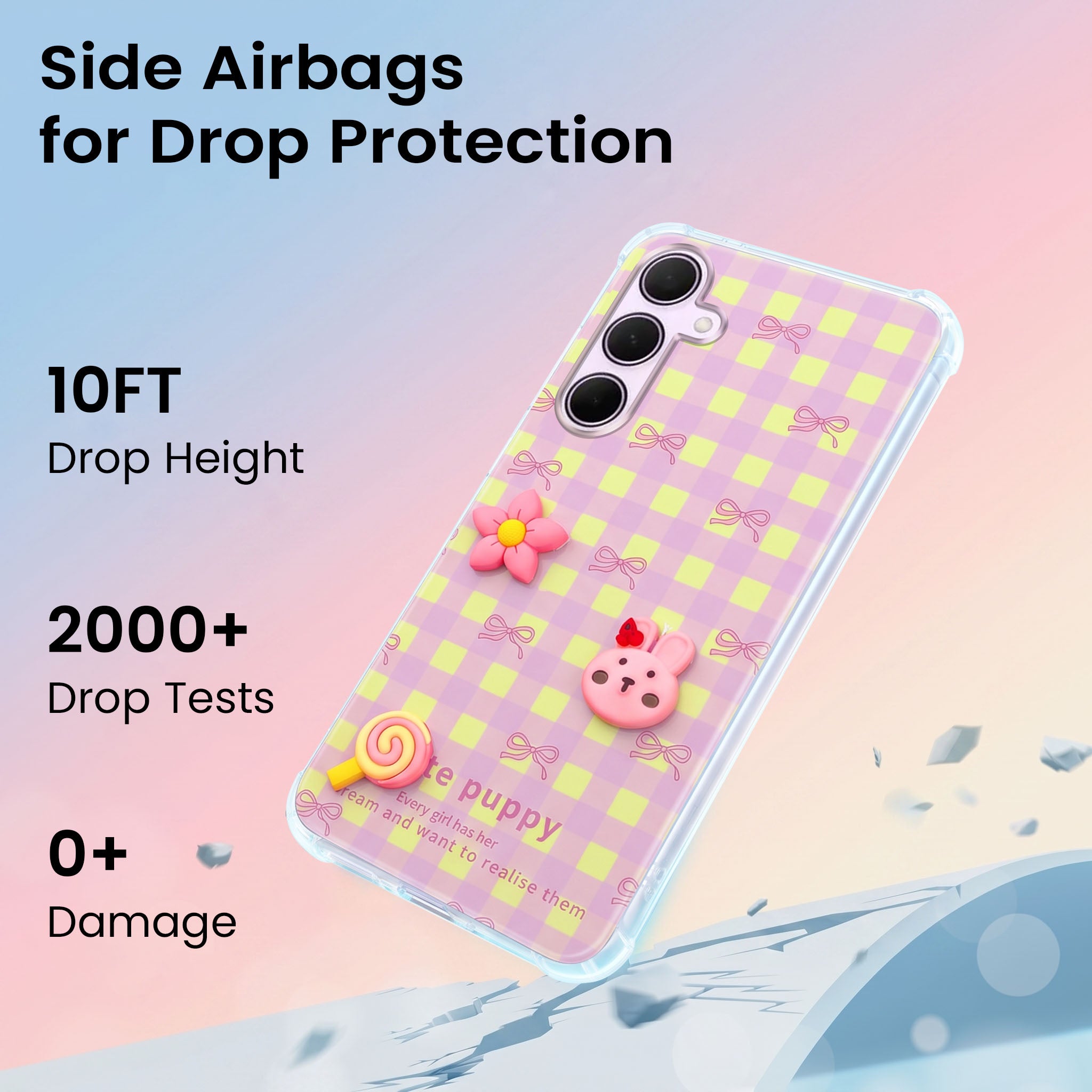 For Samsung Galaxy A35 5G Back Cover Case (3D Cute Cartoons | Hard Back Side Soft | Matte Premium Finish | HD Printing)