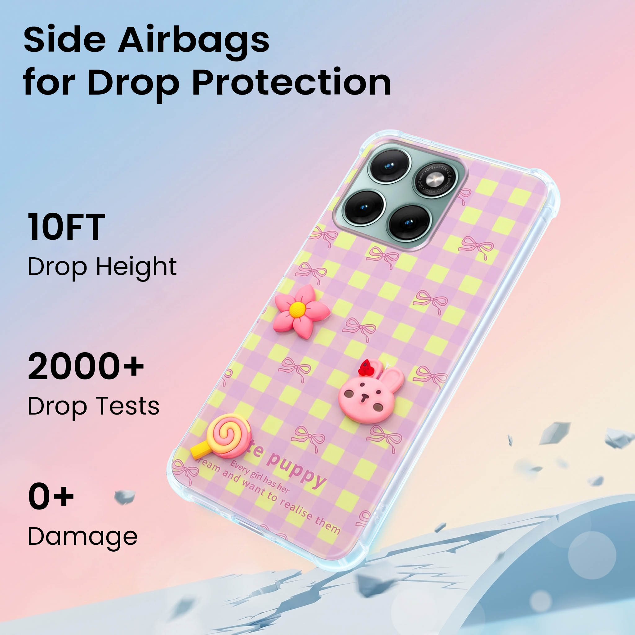 For Motorola Moto Edge 70 Fusion Back Cover Case (3D Cute Cartoons | Hard Back Side Soft | Matte Premium Finish | HD Printing)