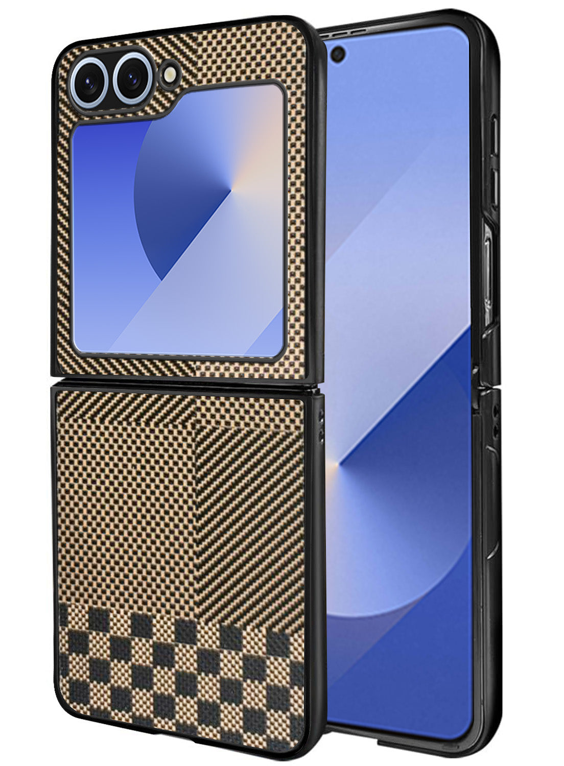For Samsung Galaxy Z Flip 6 5G | Samsung Galaxy Z Flip 7 FE Back Flip Case Cover (Craft Printed Design | Hybrid Texture | Inside Microfiber Cloth)