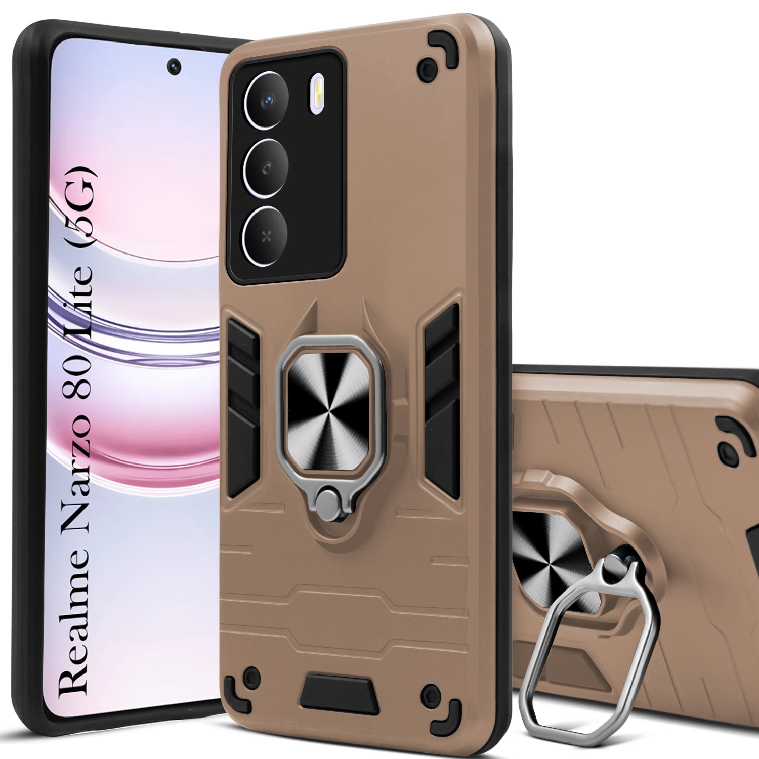 For Realme Narzo 80 Lite 5G Back Cover Case Shockproof Polycarbonate Dual Layer Hybrid Armor)