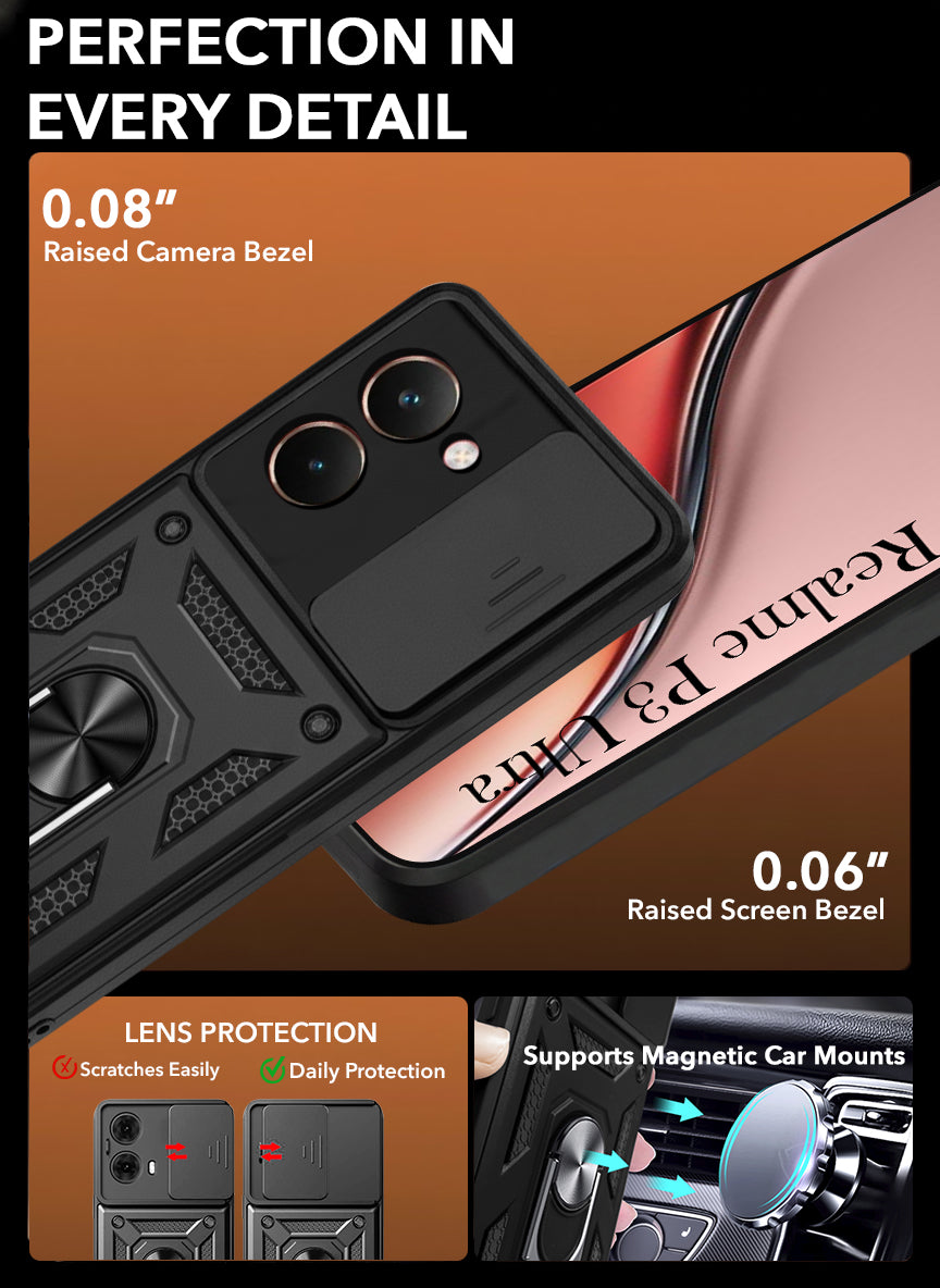 For Realme P3 Ultra Back Cover Case (Hybrid Dual Armor Polycarbonate)