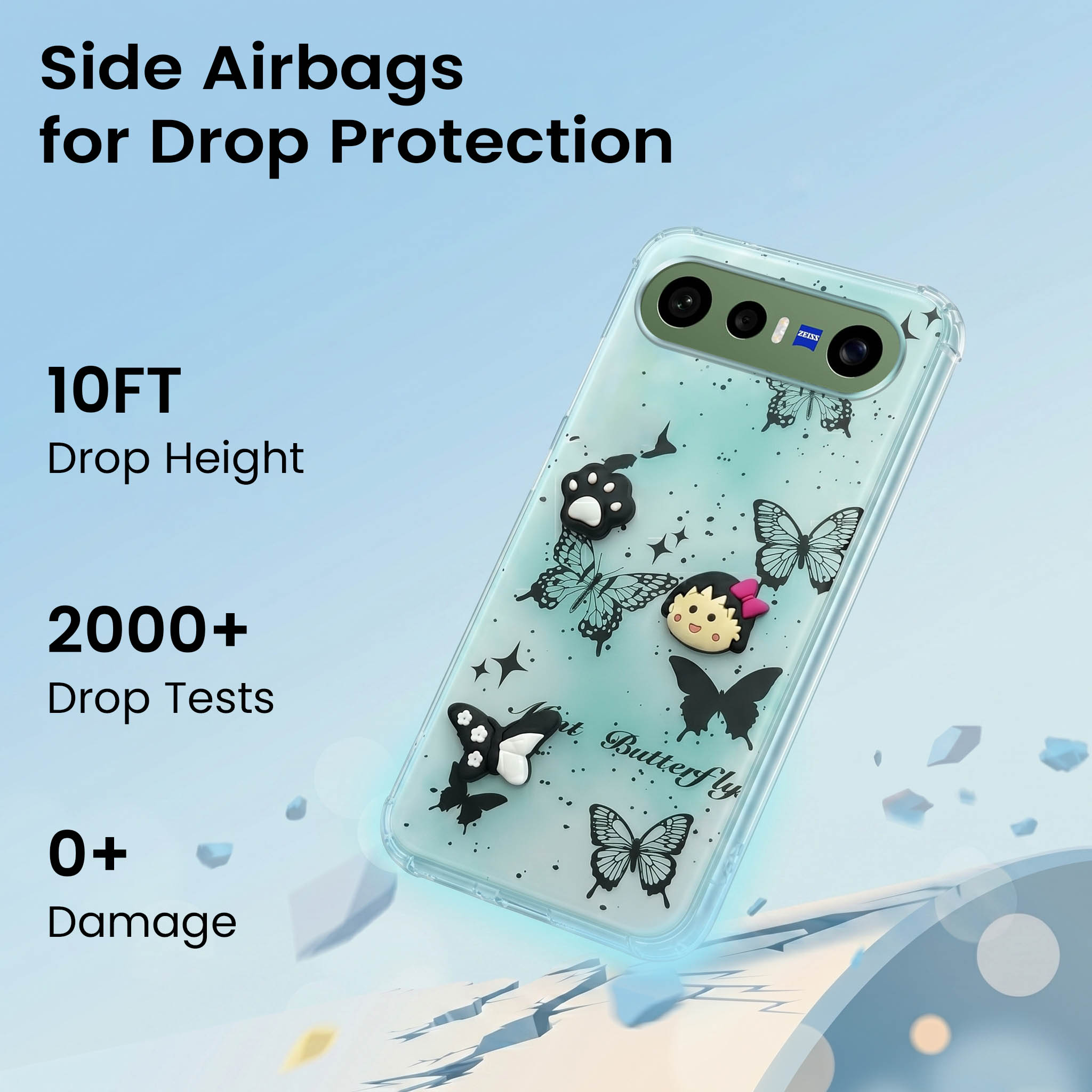 For Vivo X300 FE Back Cover Case (3D Cute Cartoons | Hard Back Side Soft | Matte Premium Finish | HD Printing)