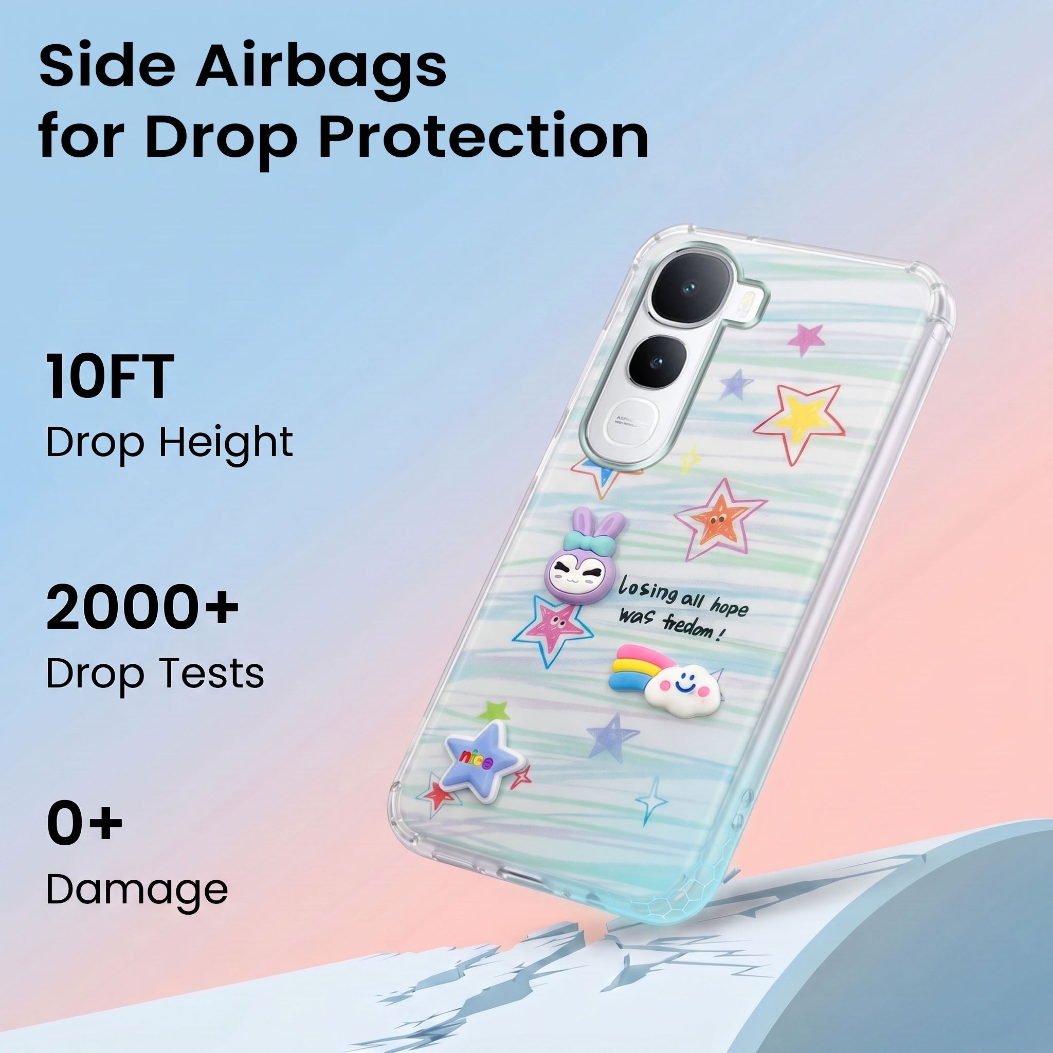For Vivo Y400 Back Cover Case (3D Cute Cartoons | Hard Back Side Soft | Matte Premium Finish | HD Printing)