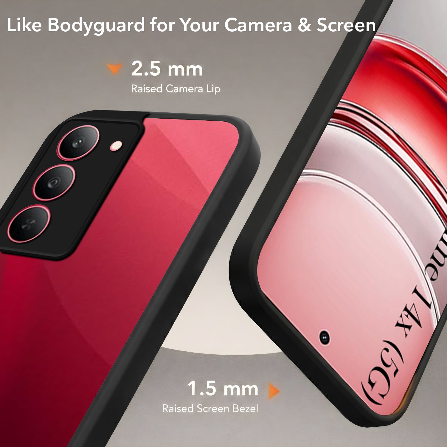 For Realme 14X Back Cover Case (Built-in Stand | Lifetime Anti Yellow | Kickstand Shockproof | Camera Protection | MagSafe Compatible)