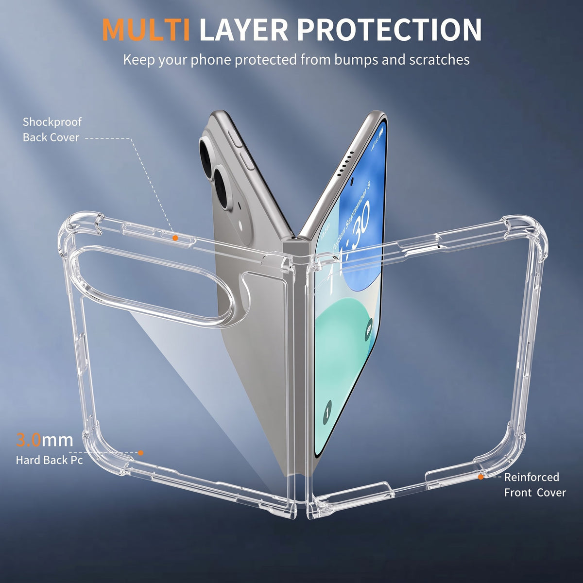 For Apple iphone Duo Back Cover Shockproof Crystal-Clear (Drop & Camera Protection | Hard Polycarbonate)