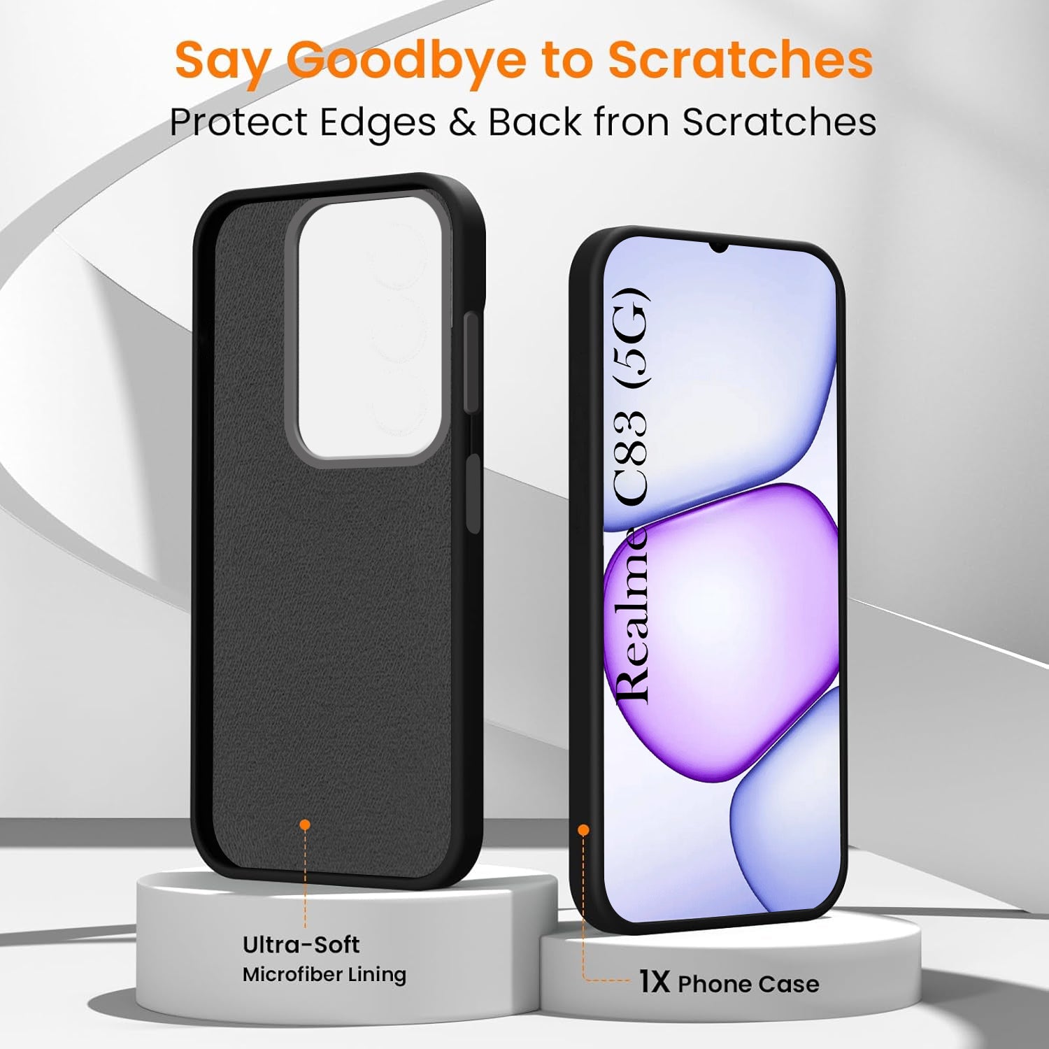 For Realme C83 5G Back Cover Case Rubberised (Textured Grip Design | Micro-Fiber Cloth Inside | Slim and Light Weight | SoFt Touch and Feel)