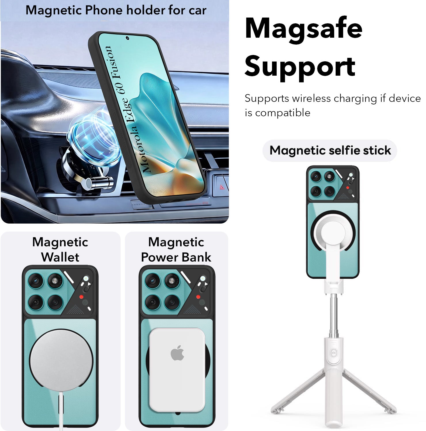 For Motorola Moto Edge 60 Fusion Back Cover Case Lifetime Anti-Yellow Clear (Camera Protection | Side Grip | Wireless MagSafe Compatible)