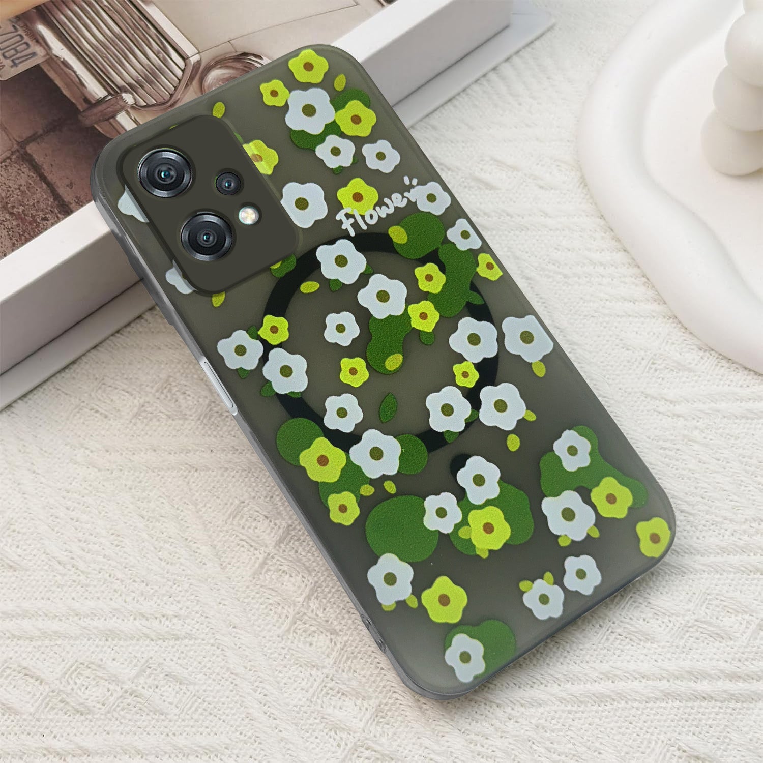 For OnePlus Nord CE 2 Lite Back Cover Case (Cute Floral Design | Flower Print for Girls | MagSafe Compatible Wireless Charging)