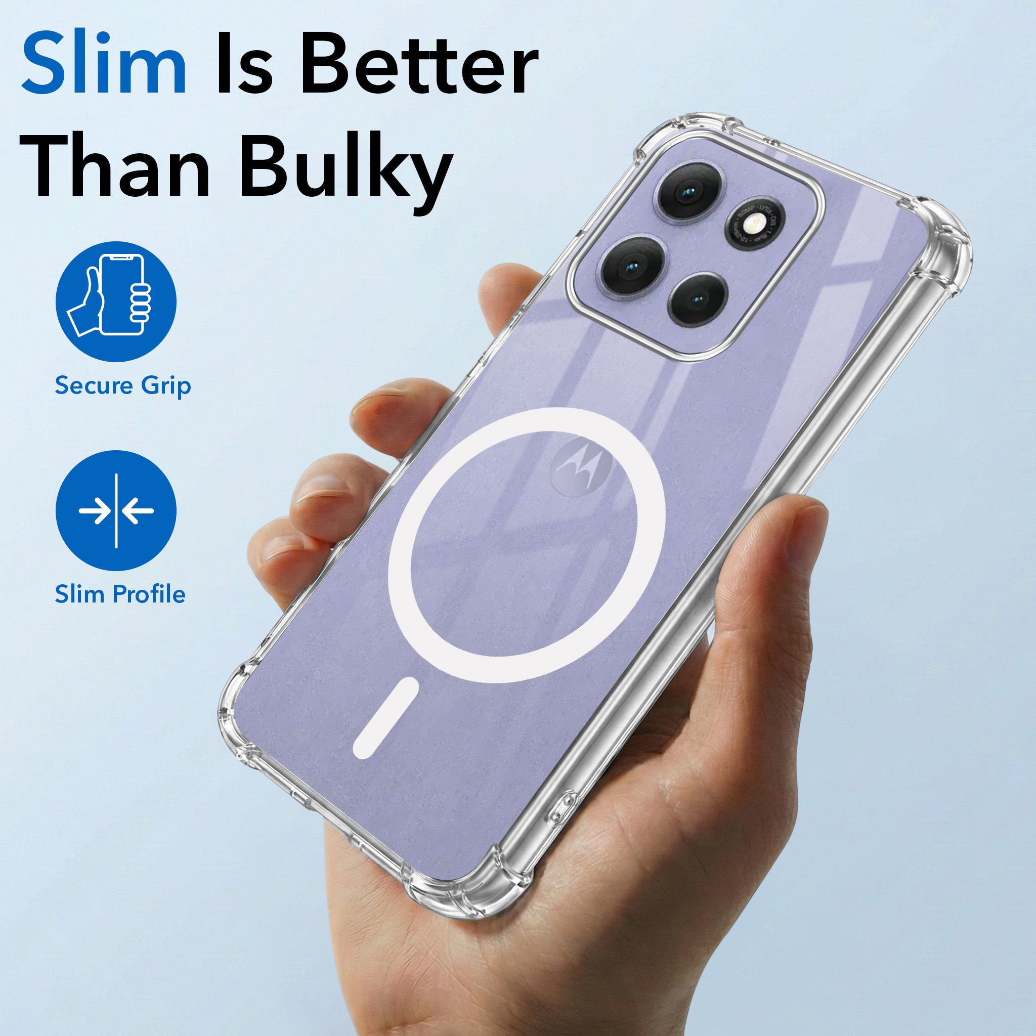 For Motorola Moto G86 Power Back Cover Shockproof Crystal-Clear (Magsafe Wireless Support | Drop & Camera Protection | Hard Polycarbonate)