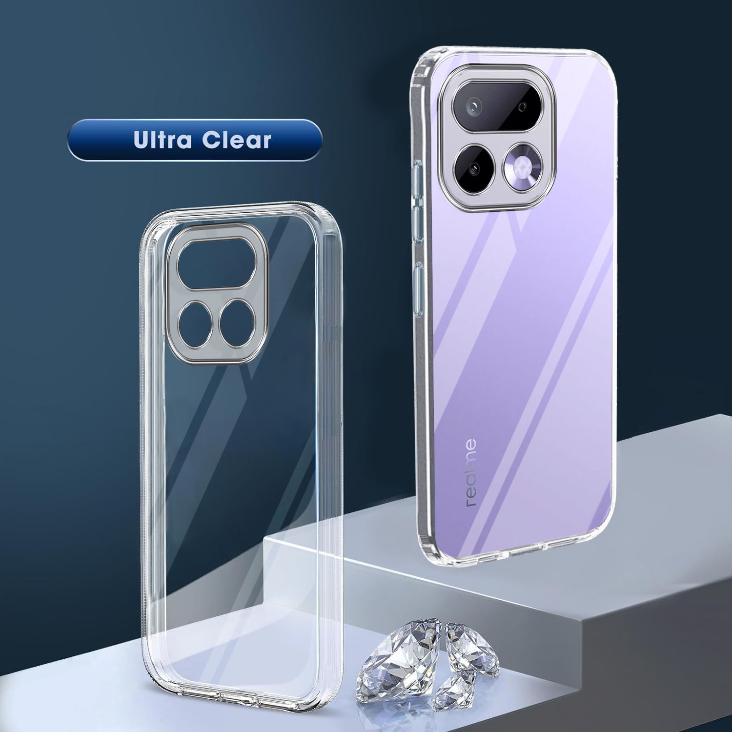For Realme 16 Pro Back Cover Case Silicone (Clear Shockproof Case with Camera Protection | Soft and Flexible | Transparent)