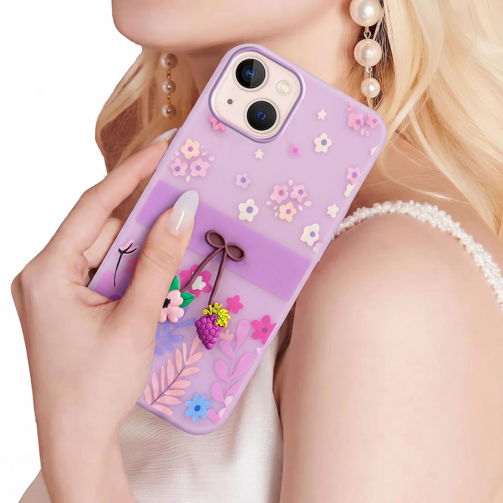 For Apple iPhone 13 Back Cover Case (3D Cute Cartoons | Hard Back Side Soft | Matte Premium Finish | HD Printing)