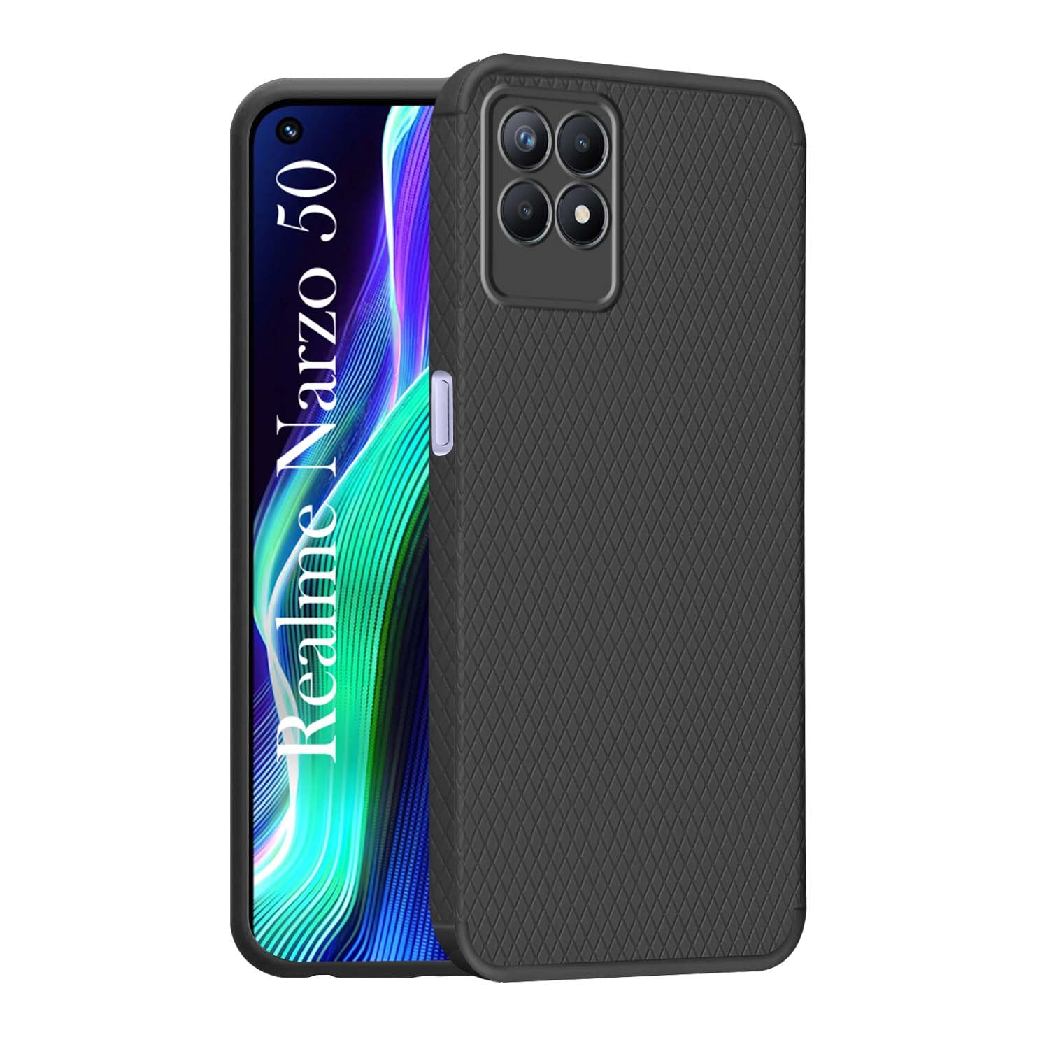 For Realme Narzo 50 Back Cover Case (Liquid Silicone | Side Grip | Camera Protection)