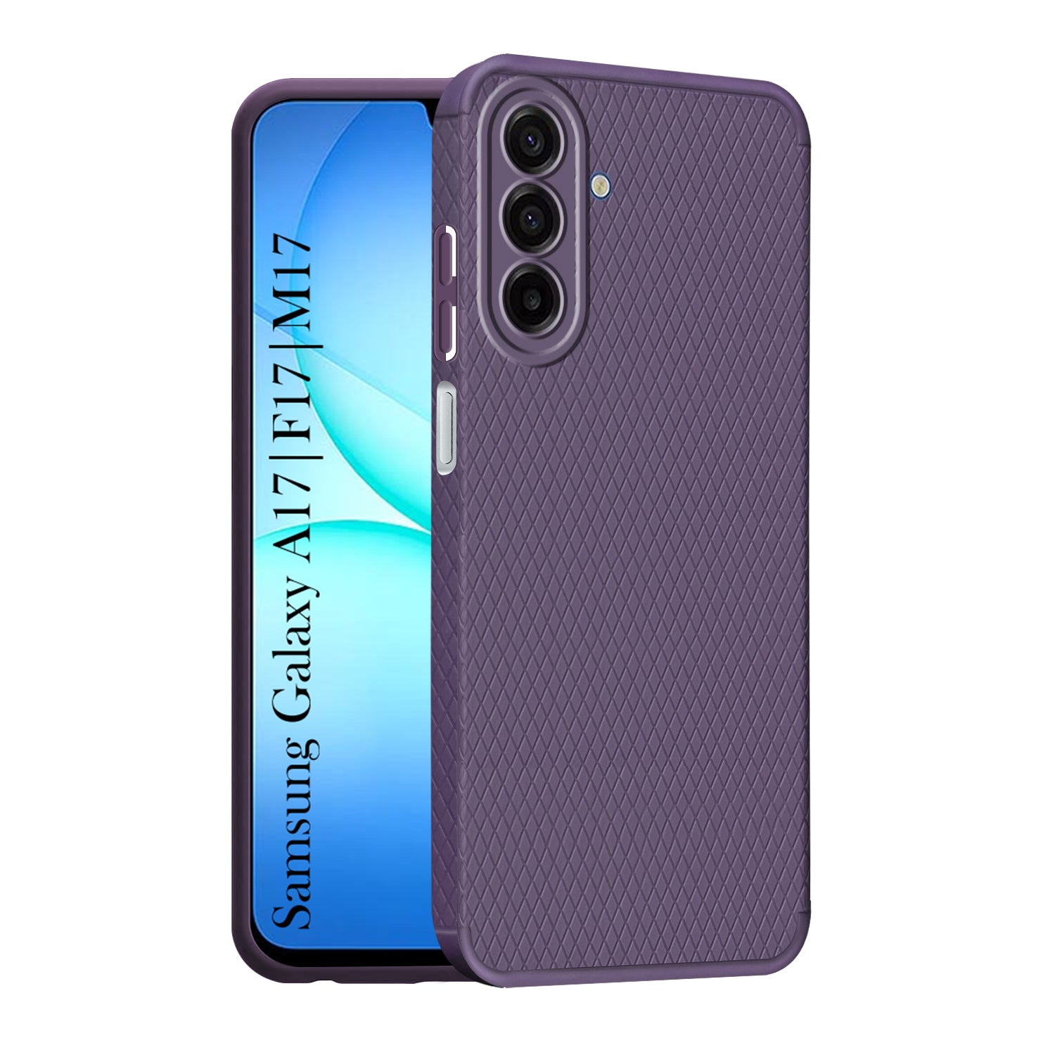 For Samsung Galaxy A17 | Samsung F17 | Samsung M17 5G Back Cover Case Liquid Silicone (Camera Protection | Side Grip Texture | Soft and Flexible)