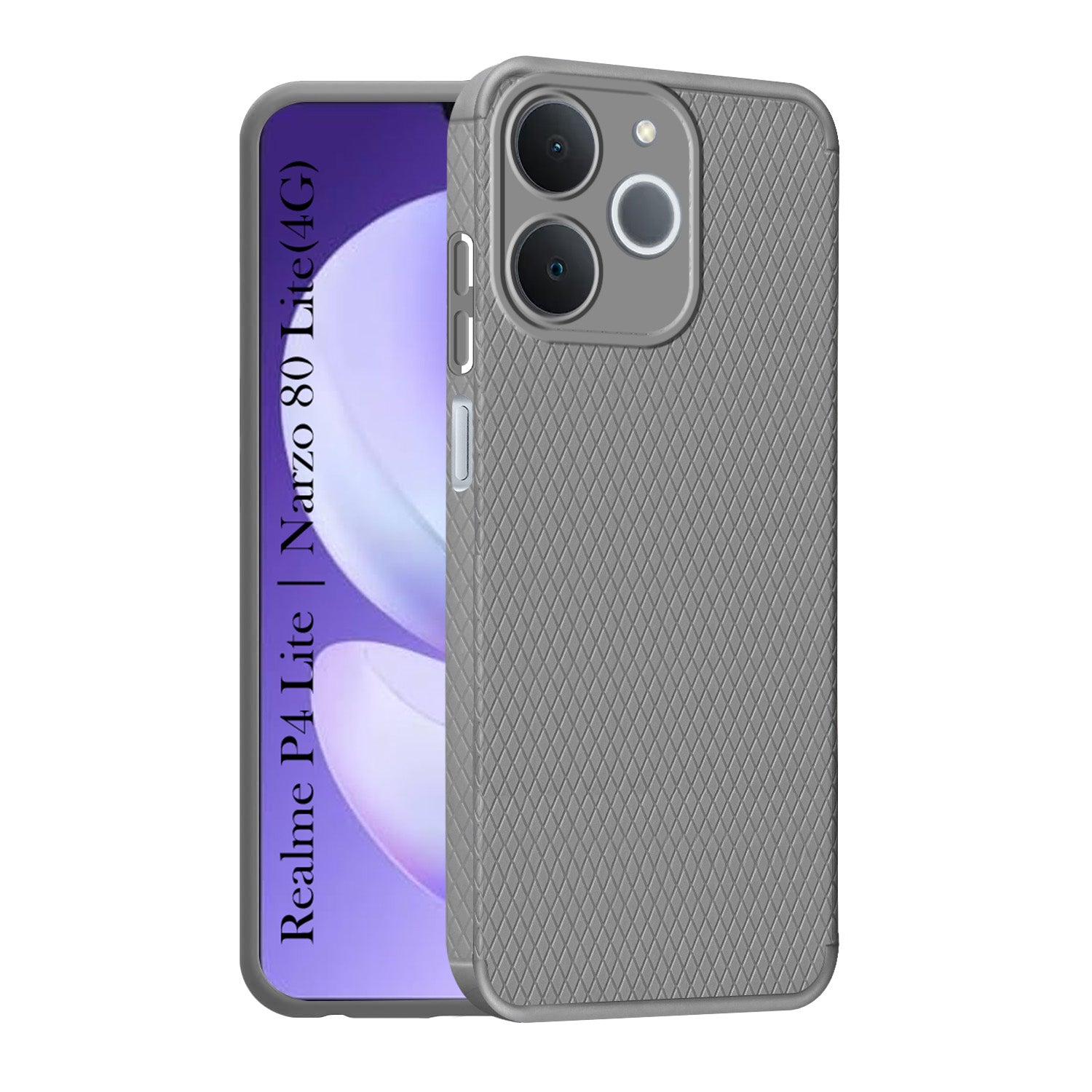 For Realme P4 Lite | Realme Narzo 80 Lite 4G Back Cover Case Liquid Silicone (Camera Protection | Side Grip Texture | Soft and Flexible)