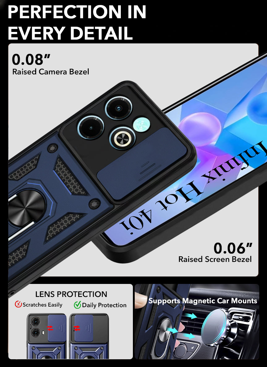 For Infinix Hot 40i Back Cover Case (Hybrid Dual Armor Polycarbonate)
