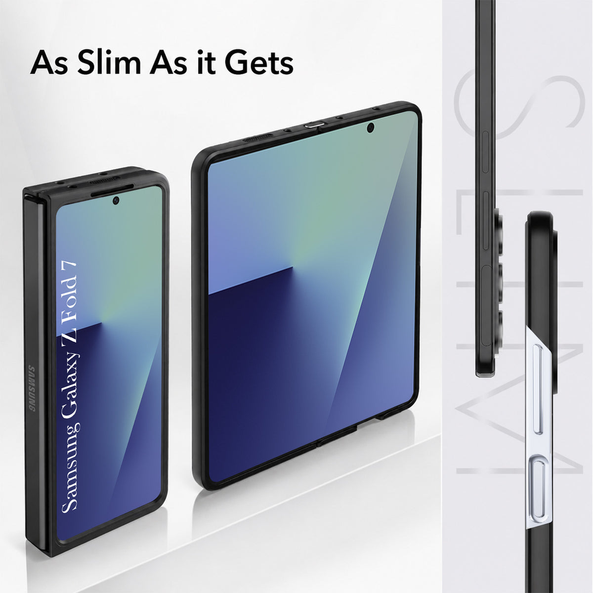 For Samsung Galaxy Z Fold 7 Back Case Cover Premium Genuine Leather (Integrated Front Screen Protector | Inside Microfiber Cloth)