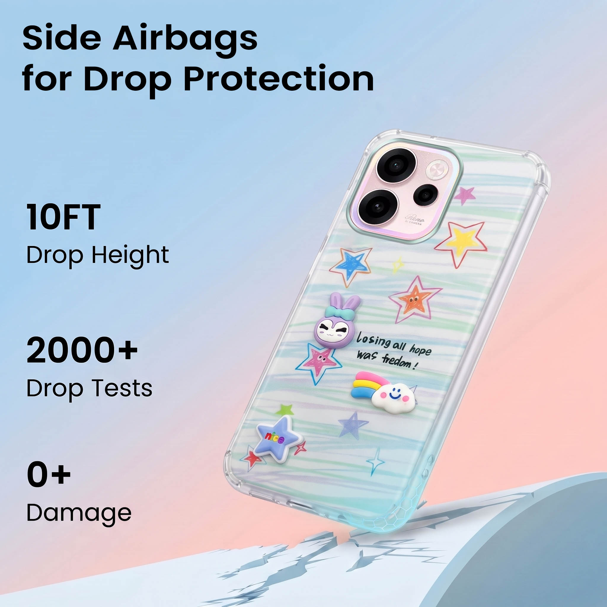 For Oppo Reno 15c Back Cover Case (3D Cute Cartoons | Hard Back Side Soft | Matte Premium Finish | HD Printing)