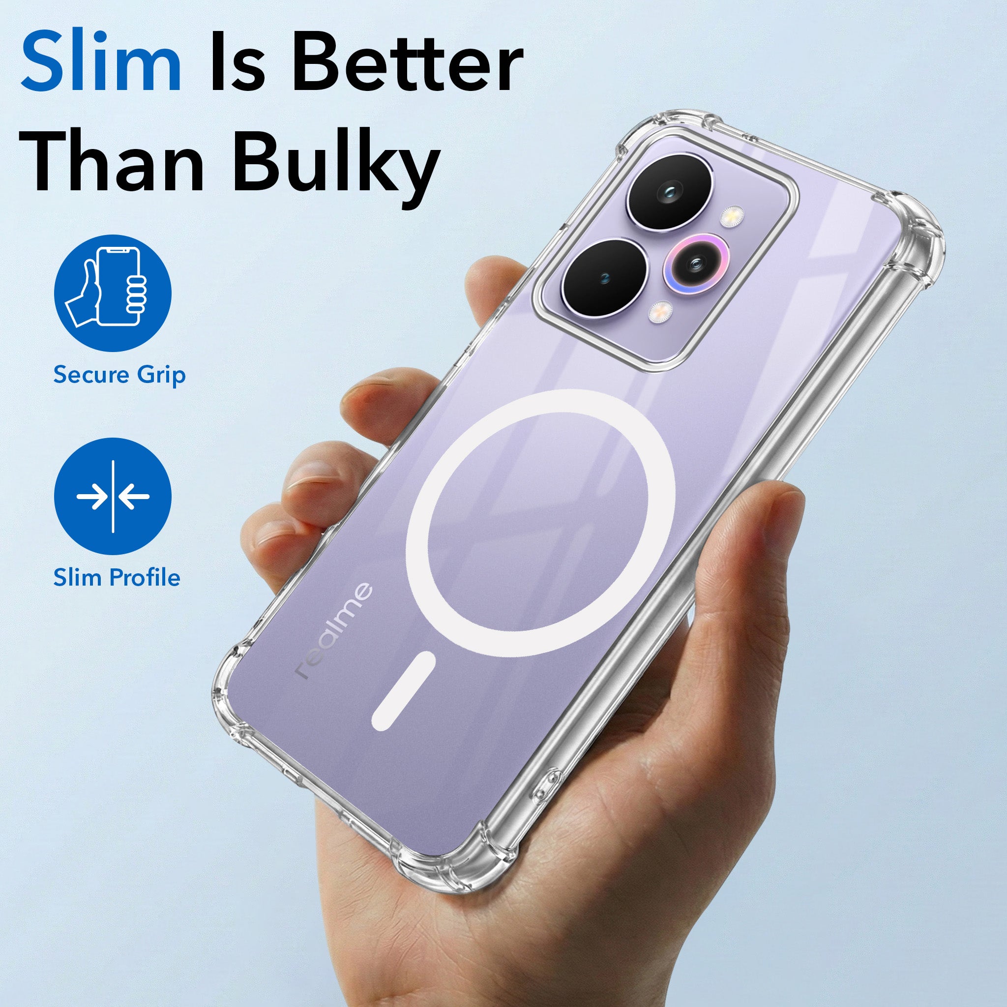 For Realme 15 Pro Back Cover Shockproof Crystal-Clear (Magsafe Wireless Support | Drop & Camera Protection | Hard Polycarbonate)