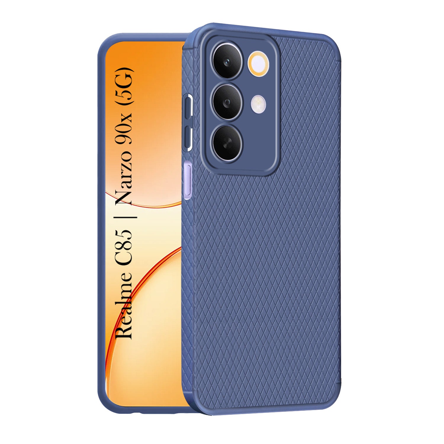 For Realme C85 5G | Realme Narzo 90x Back Cover Case Liquid Silicone (Camera Protection | Side Grip Texture | Soft and Flexible)