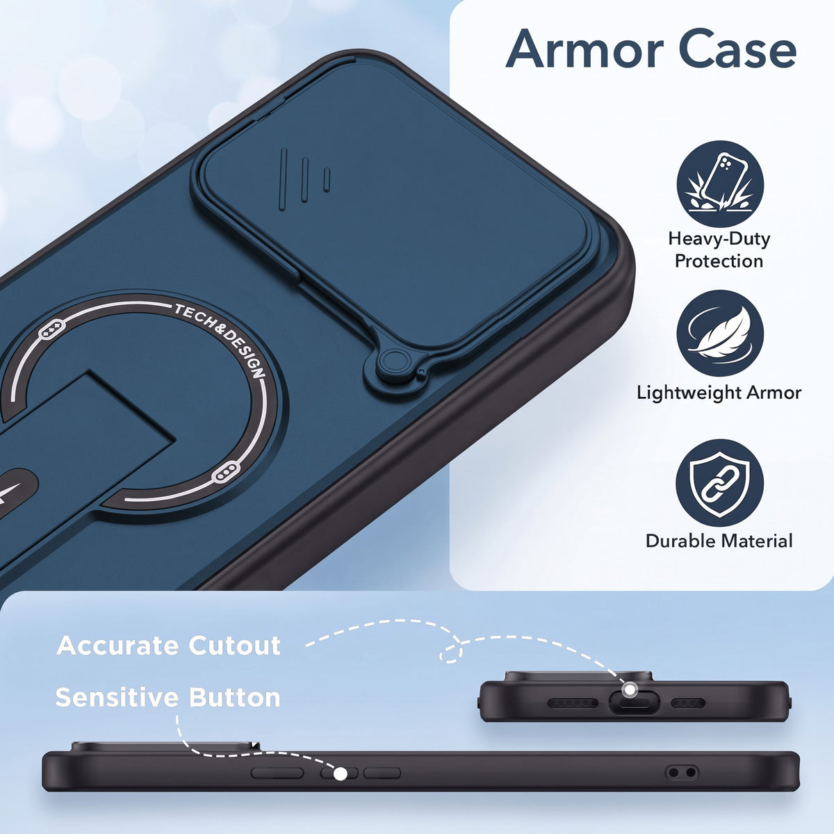 For Google Pixel 11 Back Case Cover Metallic (Hybrid Armor Kickstand | Sliding Shutter Camera Protection | MagSafe Compatible)