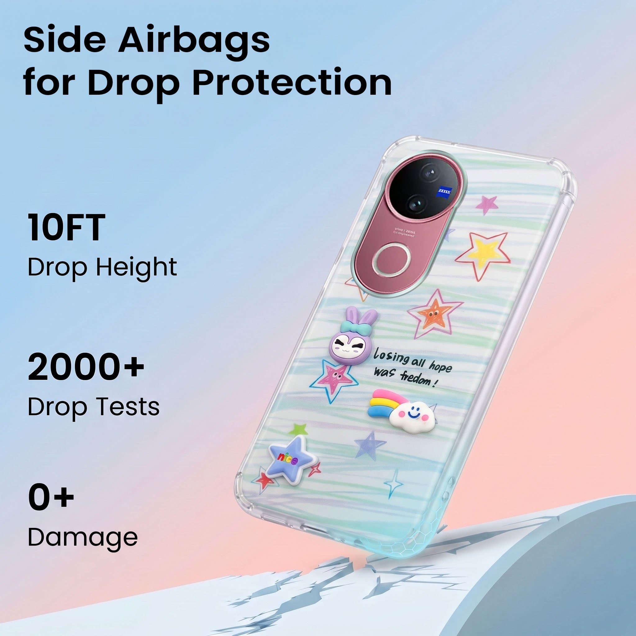 For Vivo V50 | Vivo V50e Back Cover Case (3D Cute Cartoons | Hard Back Side Soft | Matte Premium Finish | HD Printing)