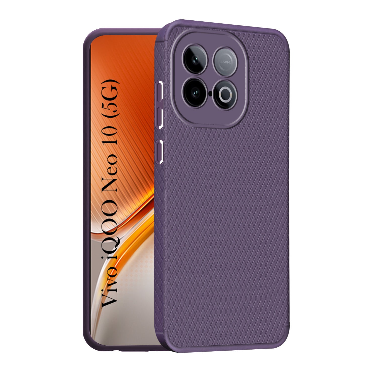For Vivo iQOO Neo 10 Liquid Silicone Back Cover Case (Camera Protection | Side Grip Texture | Soft and Flexible)