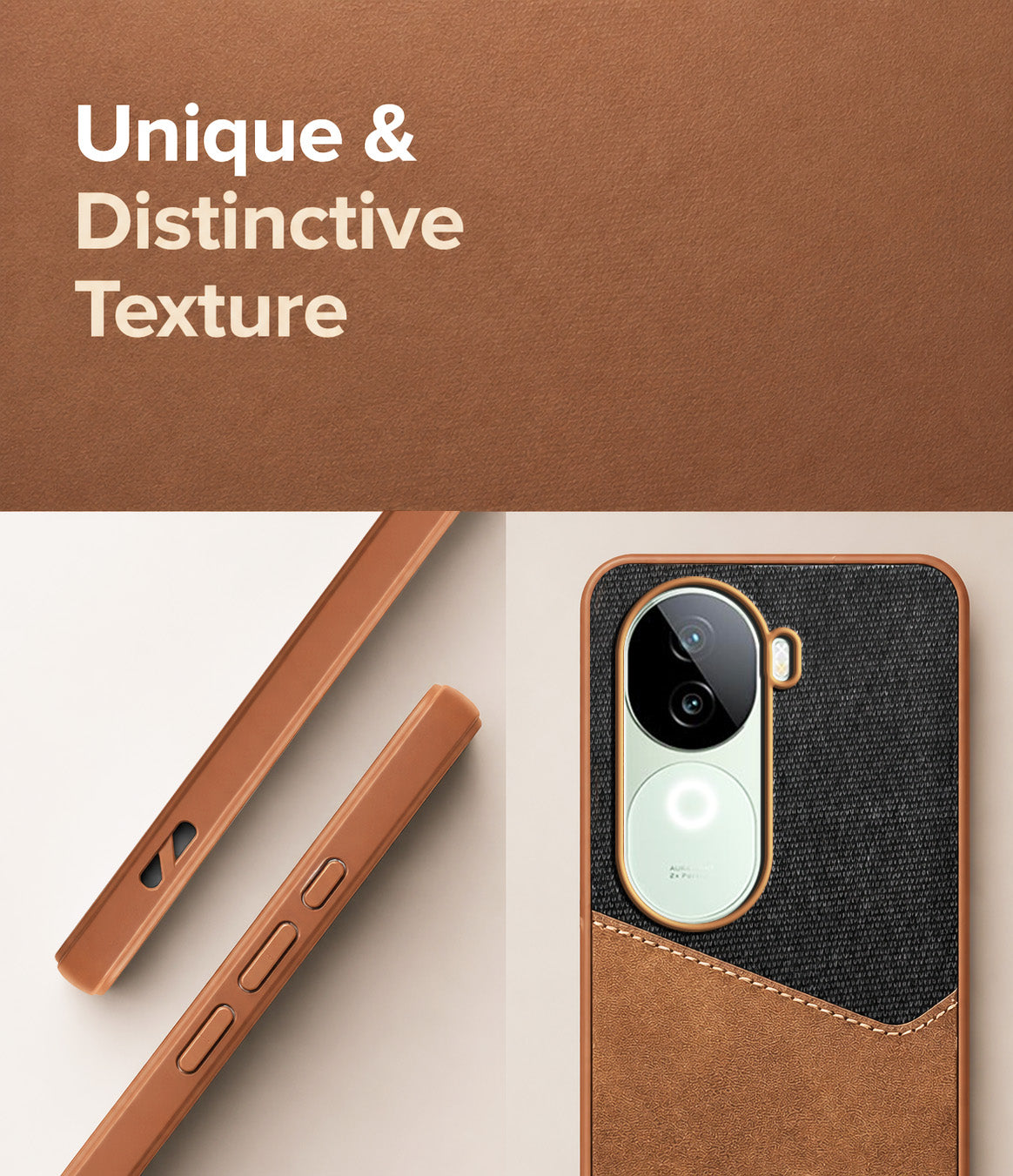 For Vivo iQOO Z9s Back Cover Case (Dual PU Leather Stitch | Professional Minimalist | Soft and Flexible)