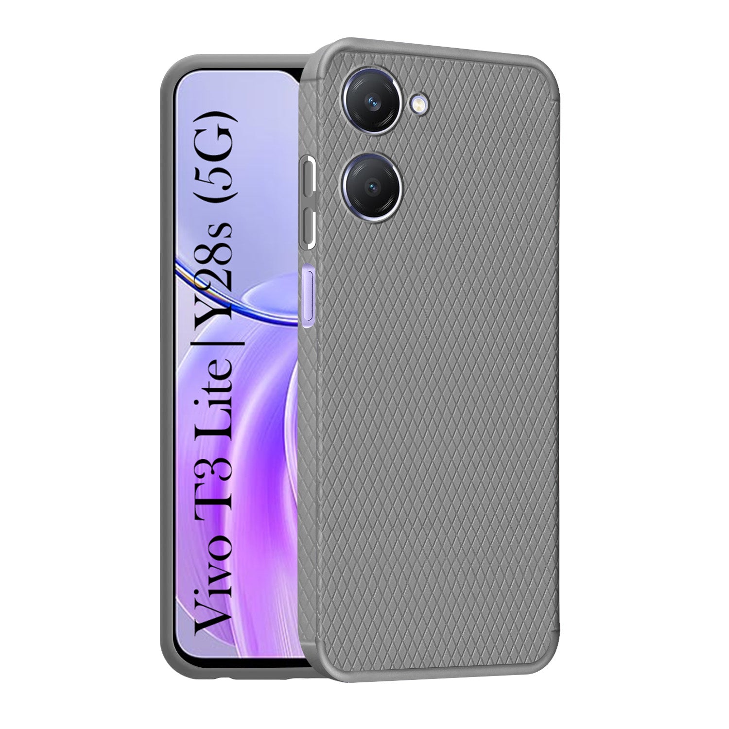 For Vivo Y28s 5G | Vivo T3 Lite 5G Back Cover Case(Liquid Silicone | Side Grip | Camera Protection)