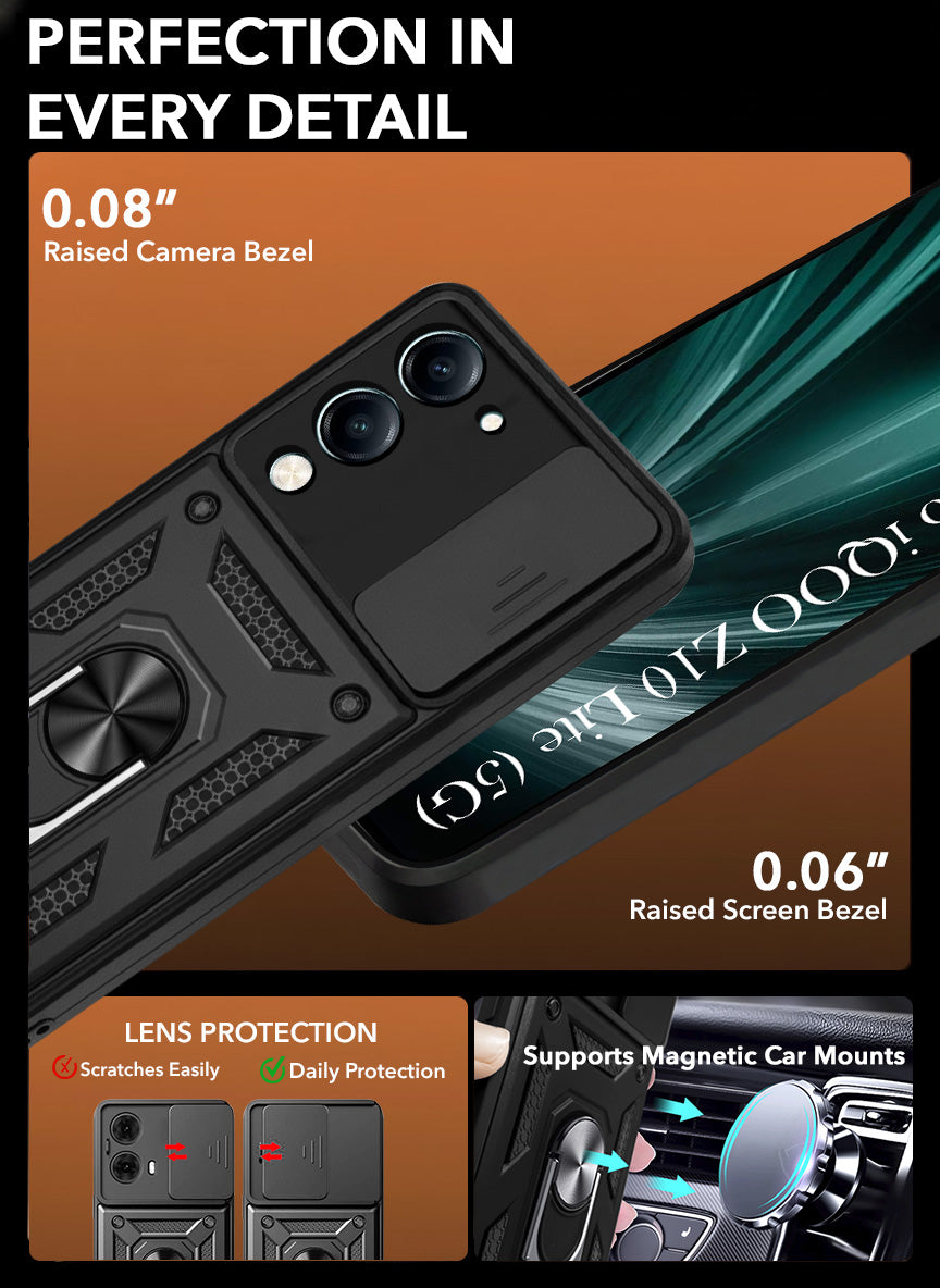 For Vivo iQOO Z10 Lite Back Cover Case (Hybrid Dual Armor Polycarbonate)