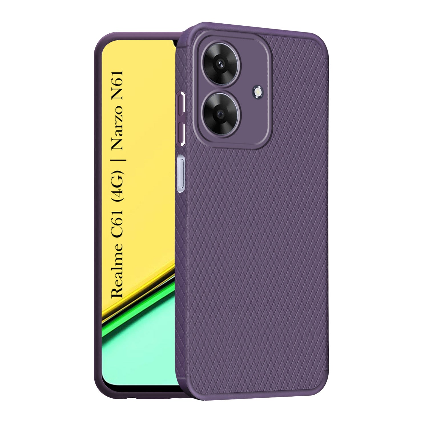 For Realme C61 | Realme Narzo N61 Back Cover Case (Liquid Silicone | Side Grip | Camera Protection)