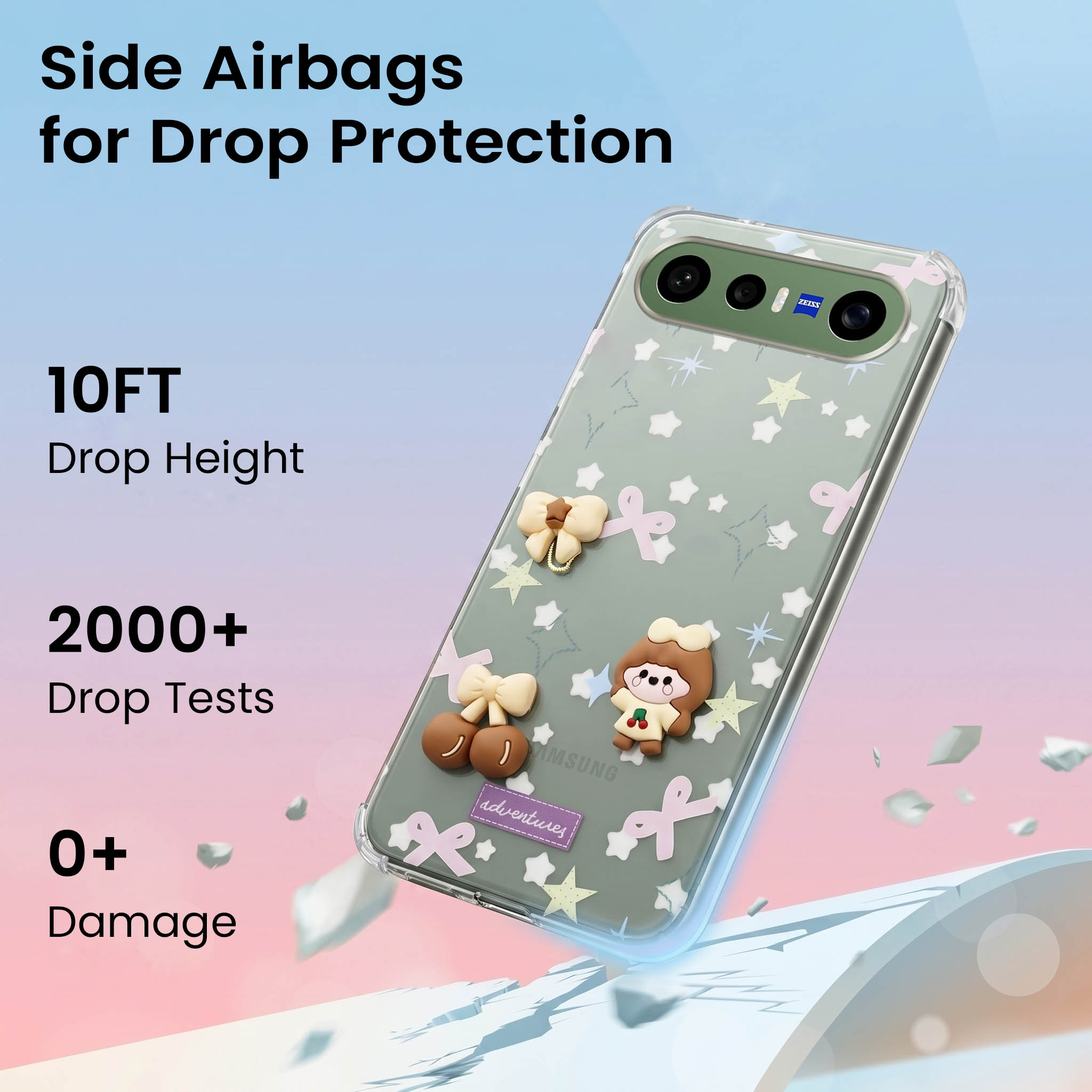 For Vivo X300 FE Back Cover Case (3D Cute Cartoons | Hard Back Side Soft | Matte Premium Finish | HD Printing)
