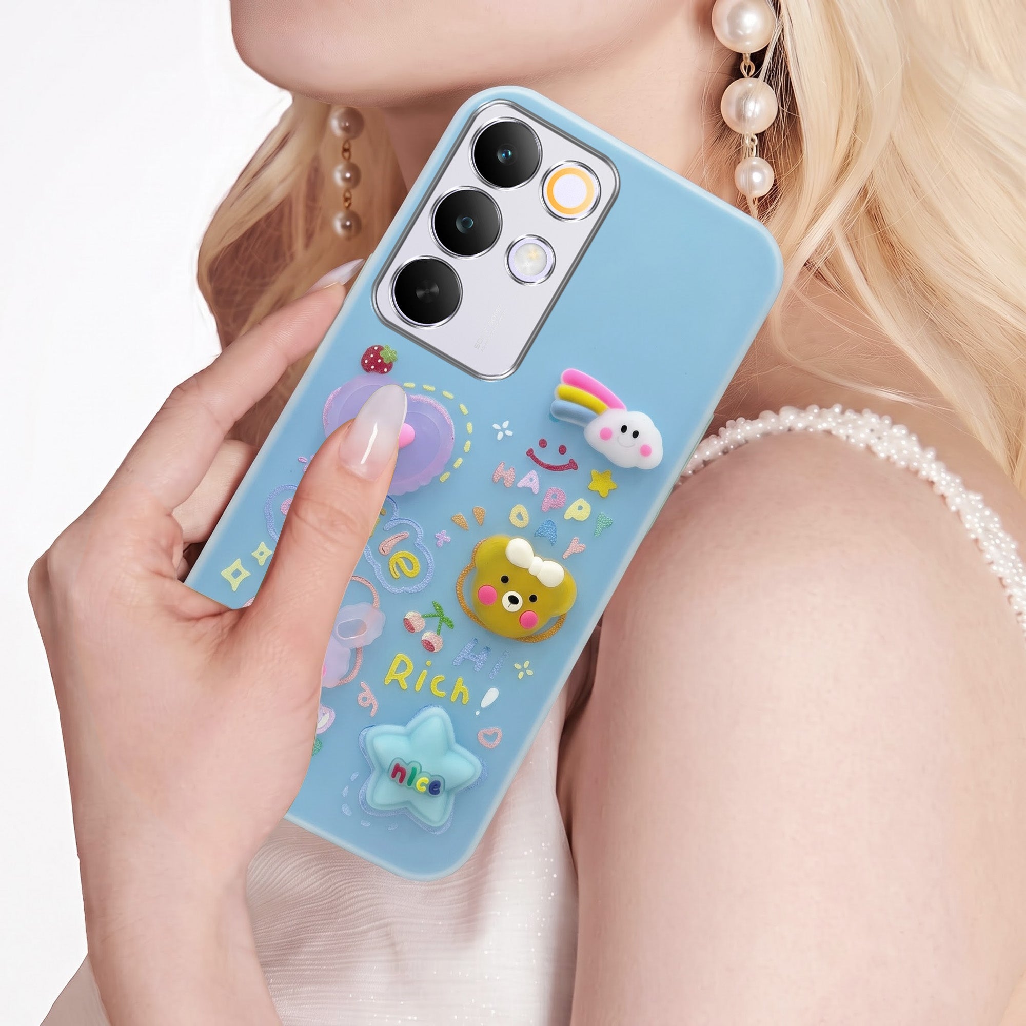 For Realme C85 5G | Realme Narzo 90x Back Cover Case (3D Cute Cartoons | Hard Back Side Soft | Matte Premium Finish | HD Printing)