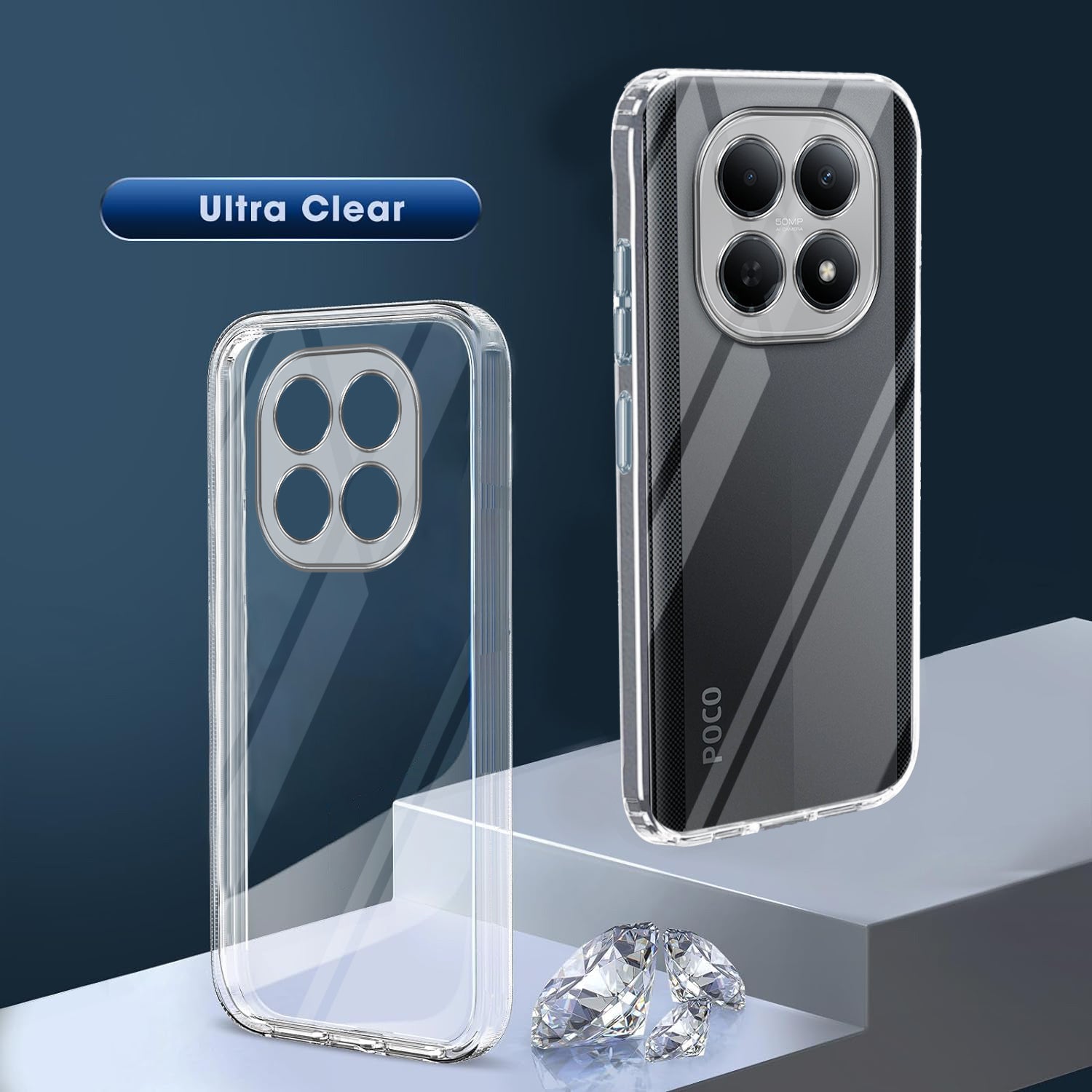 For Poco M8 5G Back Cover Case Silicone (Clear Shockproof Case with Camera Protection | Soft and Flexible | Transparent)