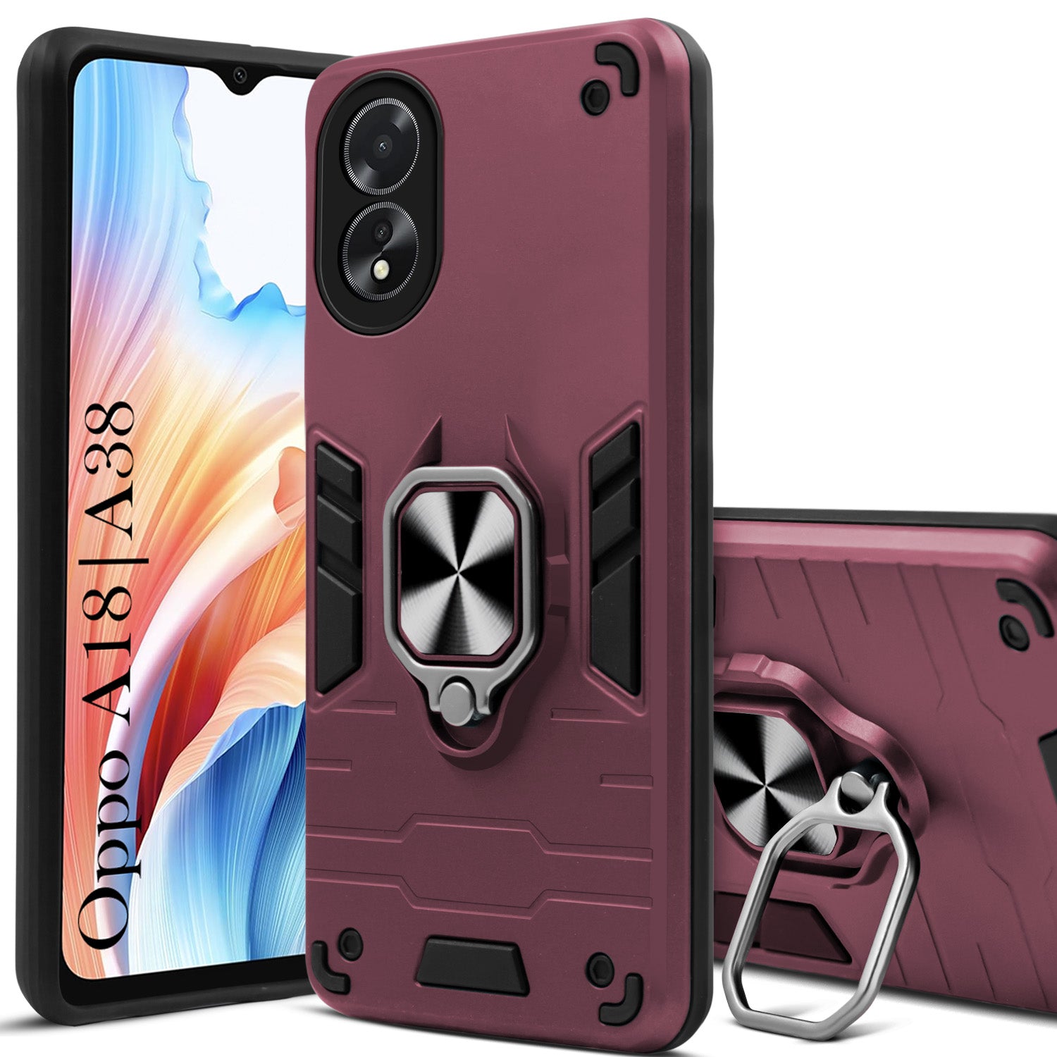 For Oppo A38 | Oppo A18 Back Cover Case (Shockproof Polycarbonate Dual Layer Hybrid Armor)