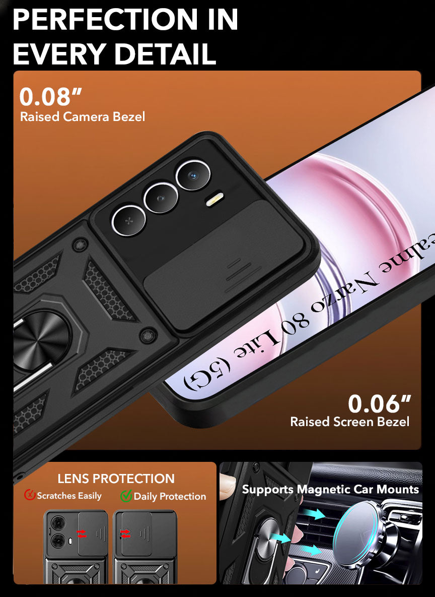For Realme Narzo 80 Lite 5G Back Cover Case (Hybrid Dual Armor Polycarbonate)