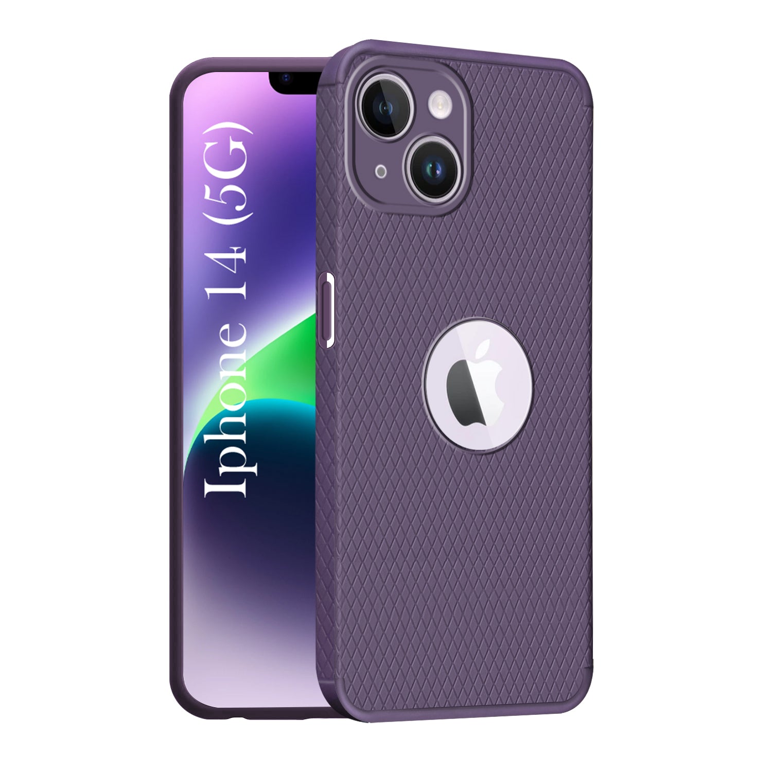 For Apple iPhone 14 Back Cover Case Liquid Silicone (Camera Protection | Side Grip Texture | Soft and Flexible)