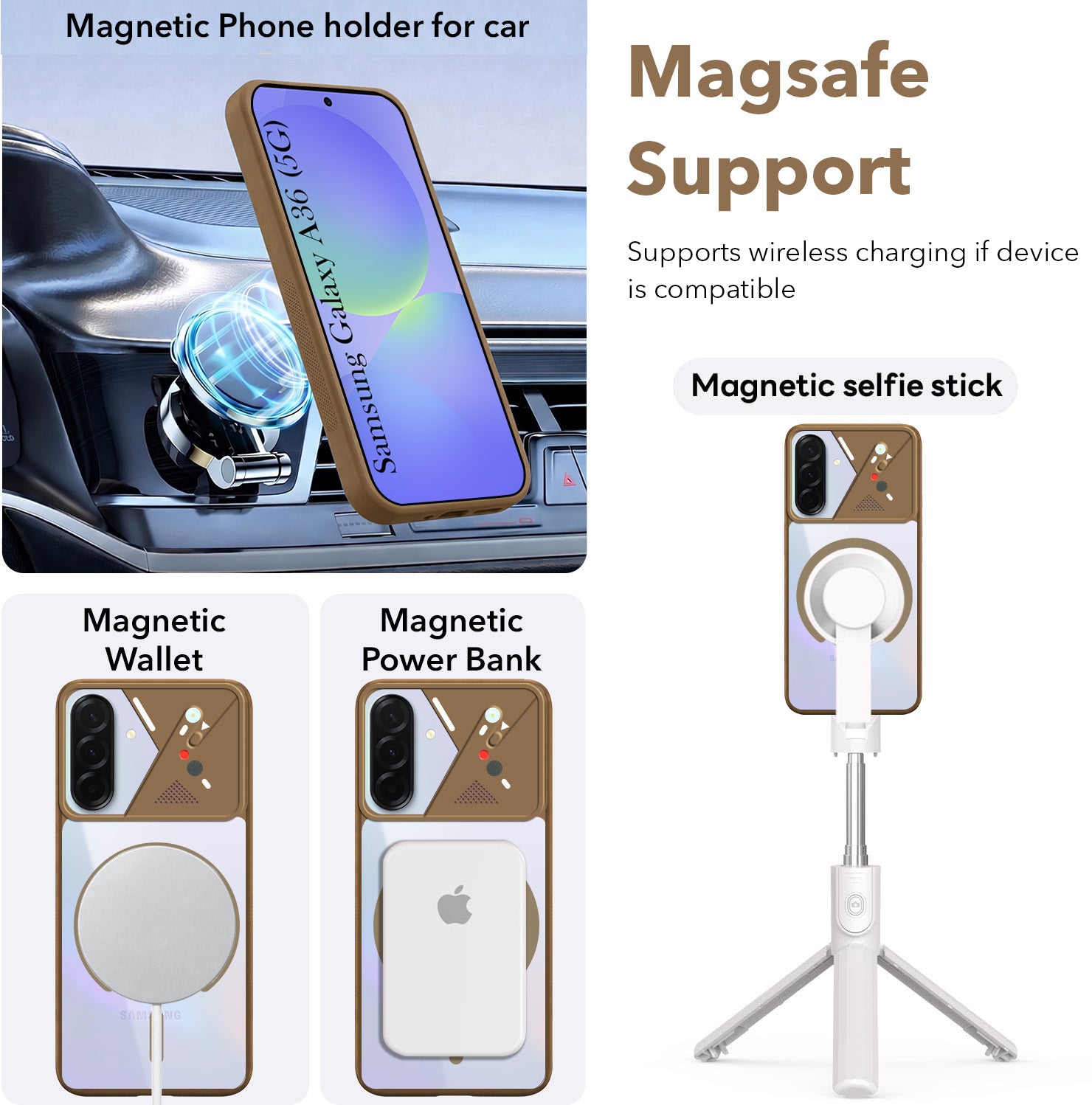 For Samsung Galaxy A36 5G Back Cover Case Lifetime Anti-Yellow Clear (Camera Protection | Side Grip | Wireless MagSafe Compatible)