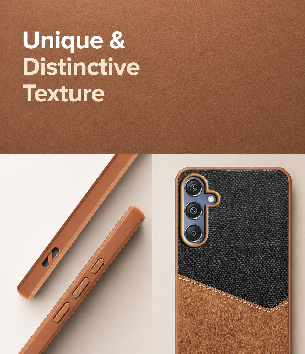 For Samsung Galaxy M34 5G Back Cover Case (Dual PU Leather Stitch | Professional Minimalist | Soft and Flexible)