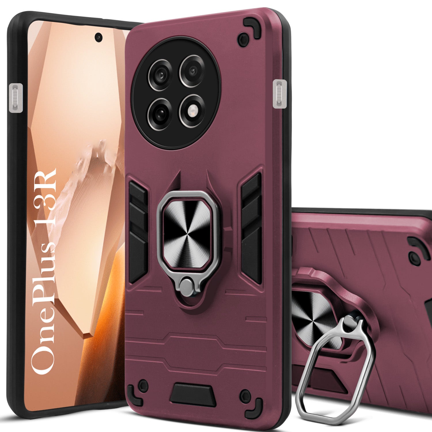 For OnePlus 13R Back Cover Case (Shockproof Polycarbonate Dual Layer Hybrid Armor)