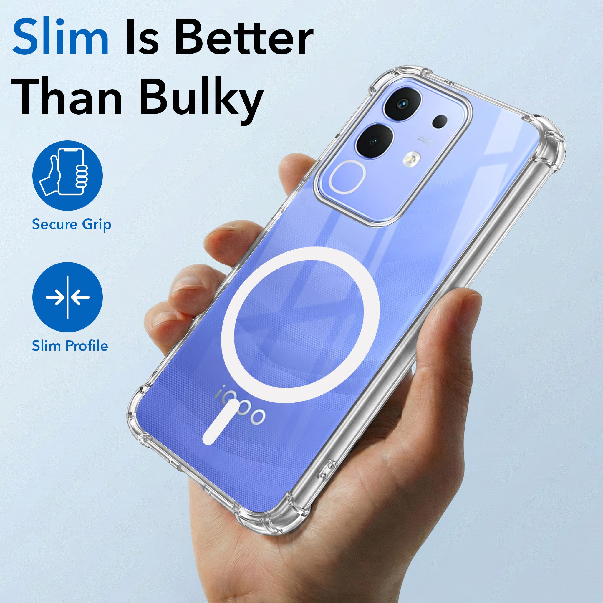 For Vivo iQOO Z10x Back Cover Shockproof Crystal-Clear (Magsafe Wireless Support | Drop & Camera Protection | Hard Polycarbonate)