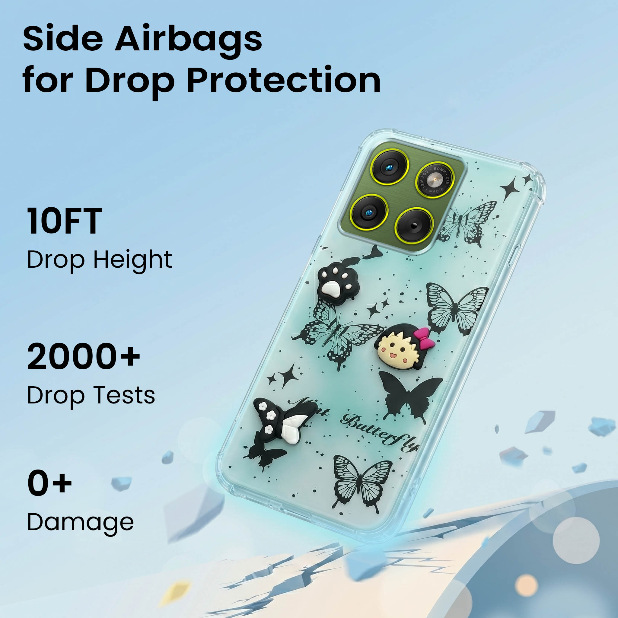For Motorola Moto Edge 70 Back Cover Case (3D Cute Cartoons | Hard Back Side Soft | Matte Premium Finish | HD Printing)