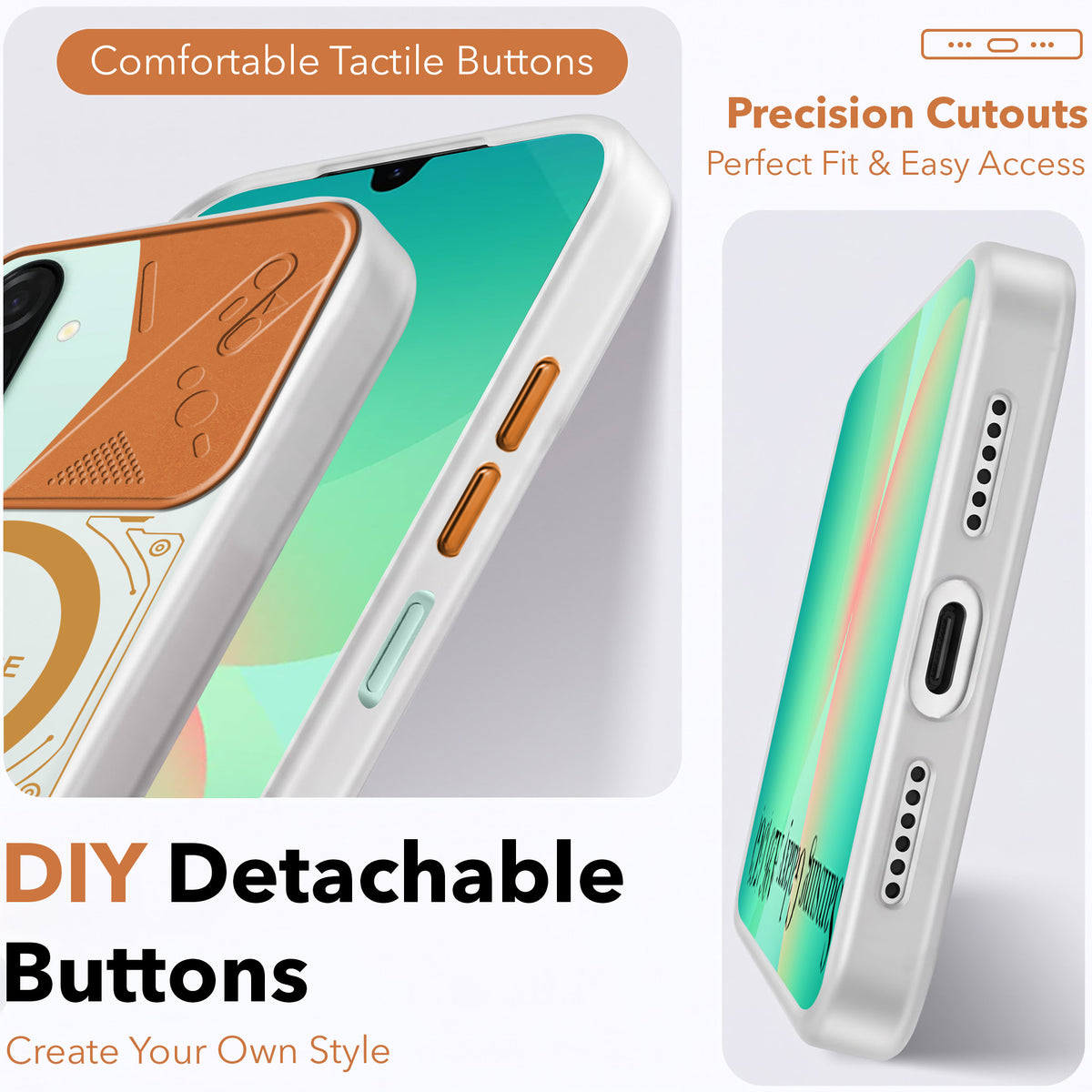 For Samsung Galaxy A26 5G Metallic Back Cover Case (Metallic Camera Protection & Buttons | Translucent Milky Shade | Hard Polycarbonate)