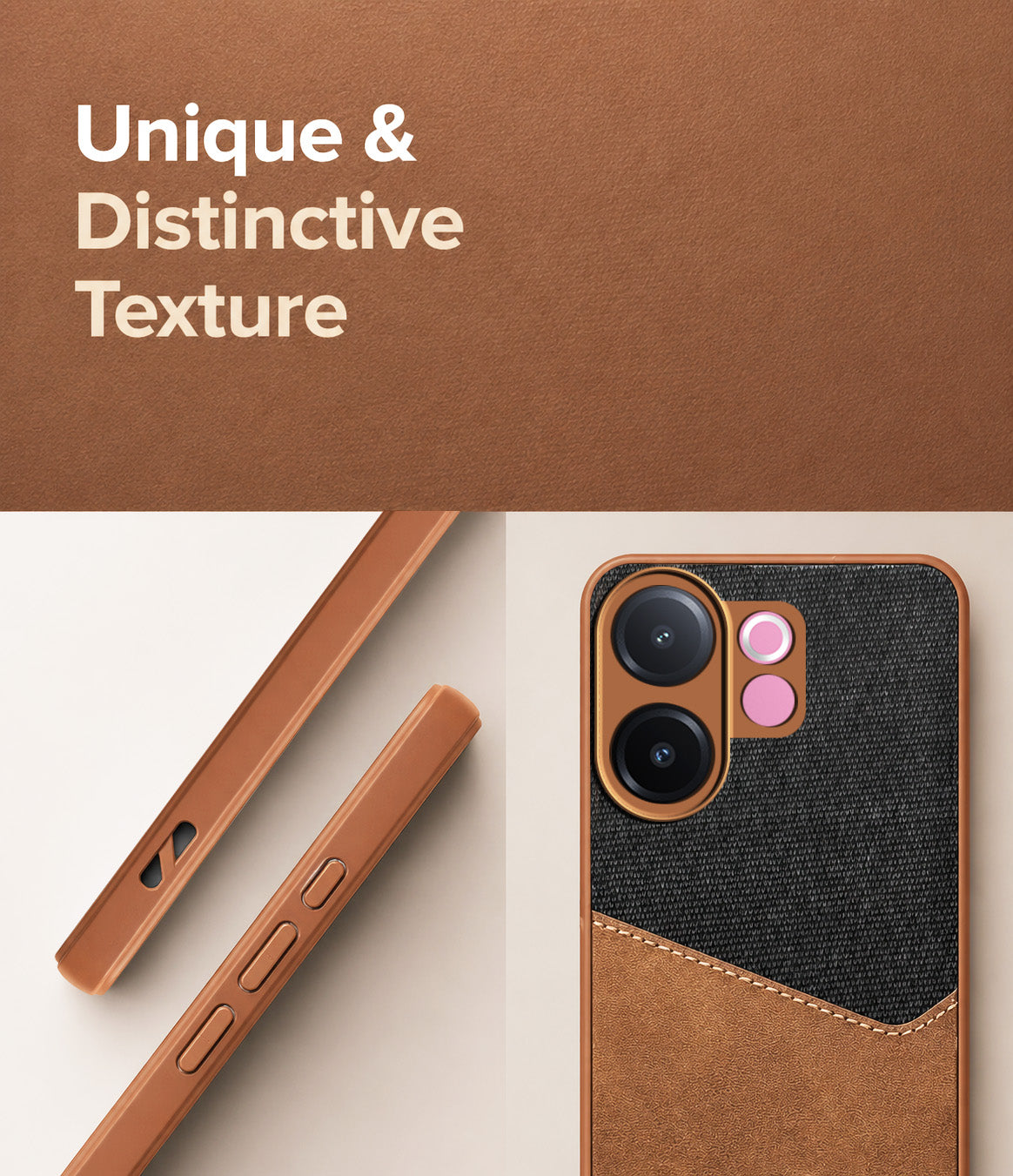 For Vivo V60e Back Cover Case (Dual PU Leather Stitch | Professional Minimalist | Soft and Flexible)