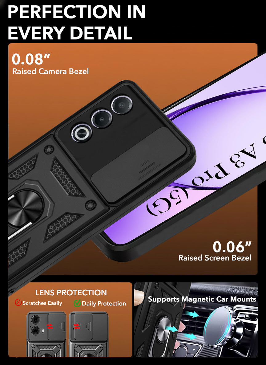 For Oppo A3 Pro 5G Back Cover Case (Hybrid Dual Armor Polycarbonate)
