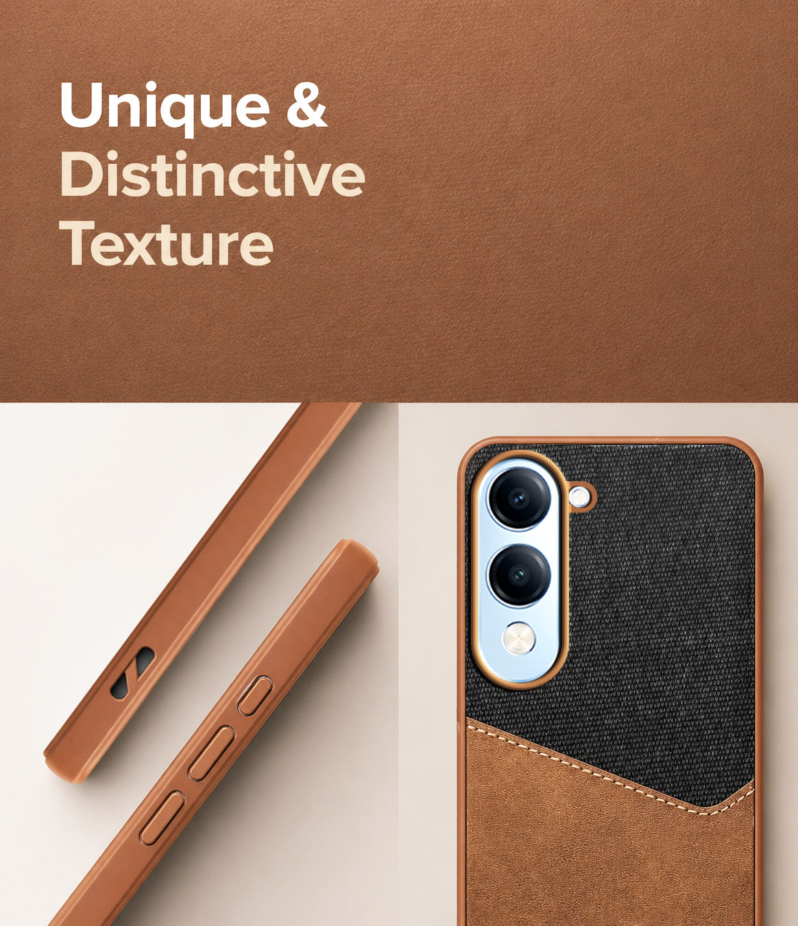 For Vivo iQOO Z10 Lite Back Cover Case (Dual PU Leather Stitch | Professional Minimalist | Soft and Flexible)
