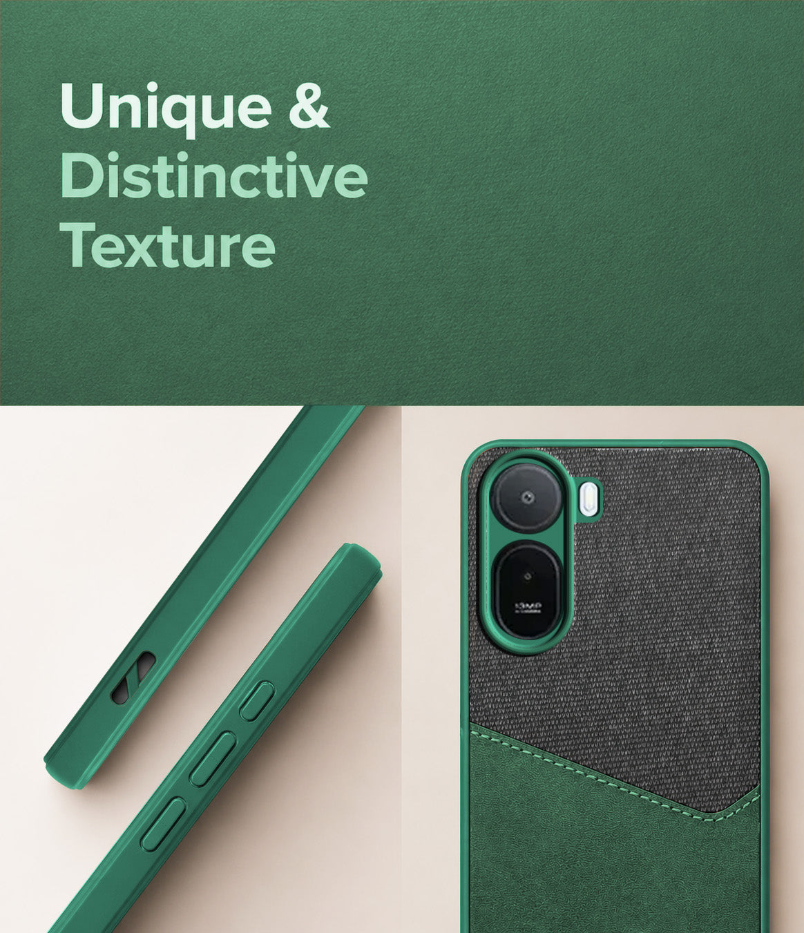 For Redmi A7 Pro 5G Back Cover Case (Dual PU Leather Stitch | Professional Minimalist | Soft and Flexible)
