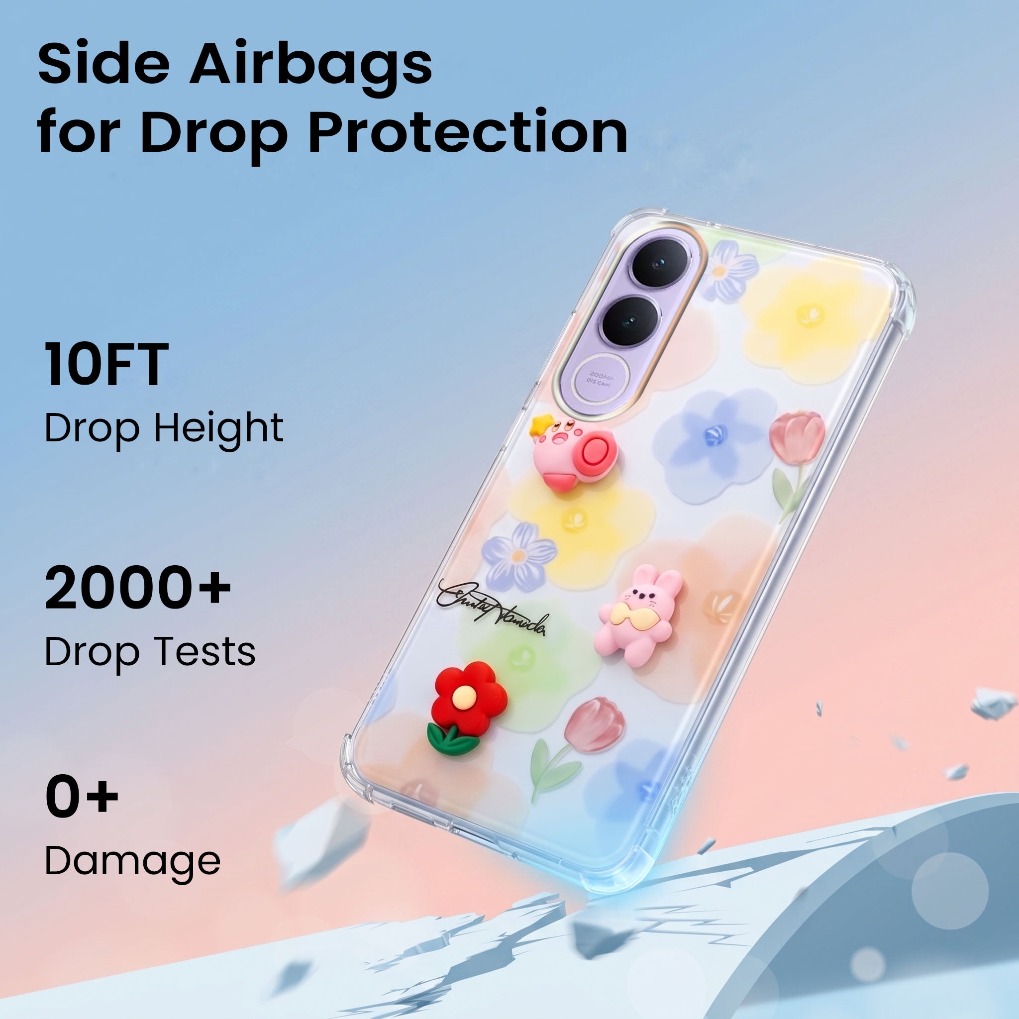 For Vivo V70 FE 5G Back Cover Case (3D Cute Cartoons | Hard Back Side Soft | Matte Premium Finish | HD Printing)